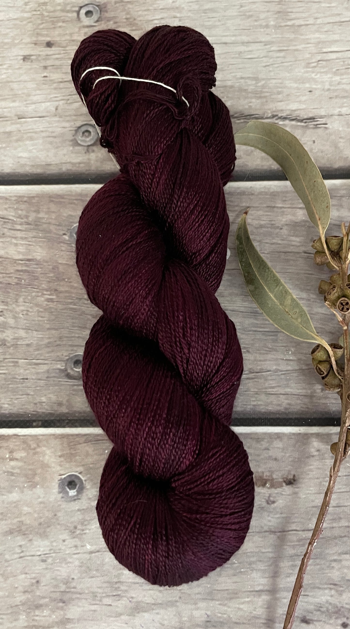 Black Cherry - 3 ply pure silk yarn - Ginseng hl