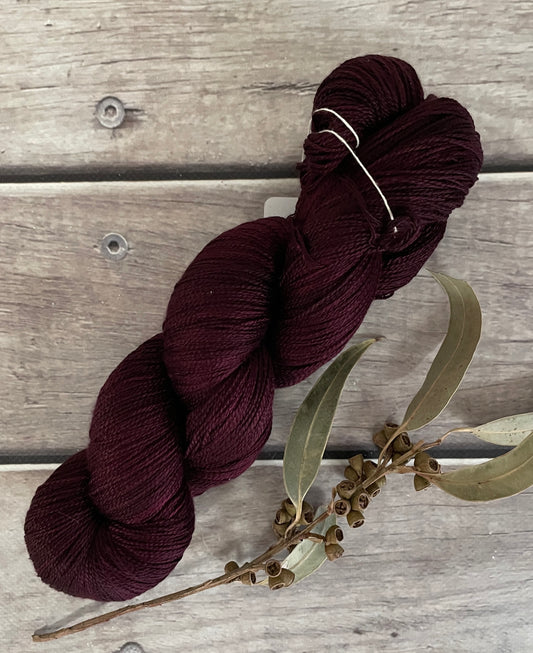 Black Cherry - 3 ply pure silk yarn - Ginseng hl