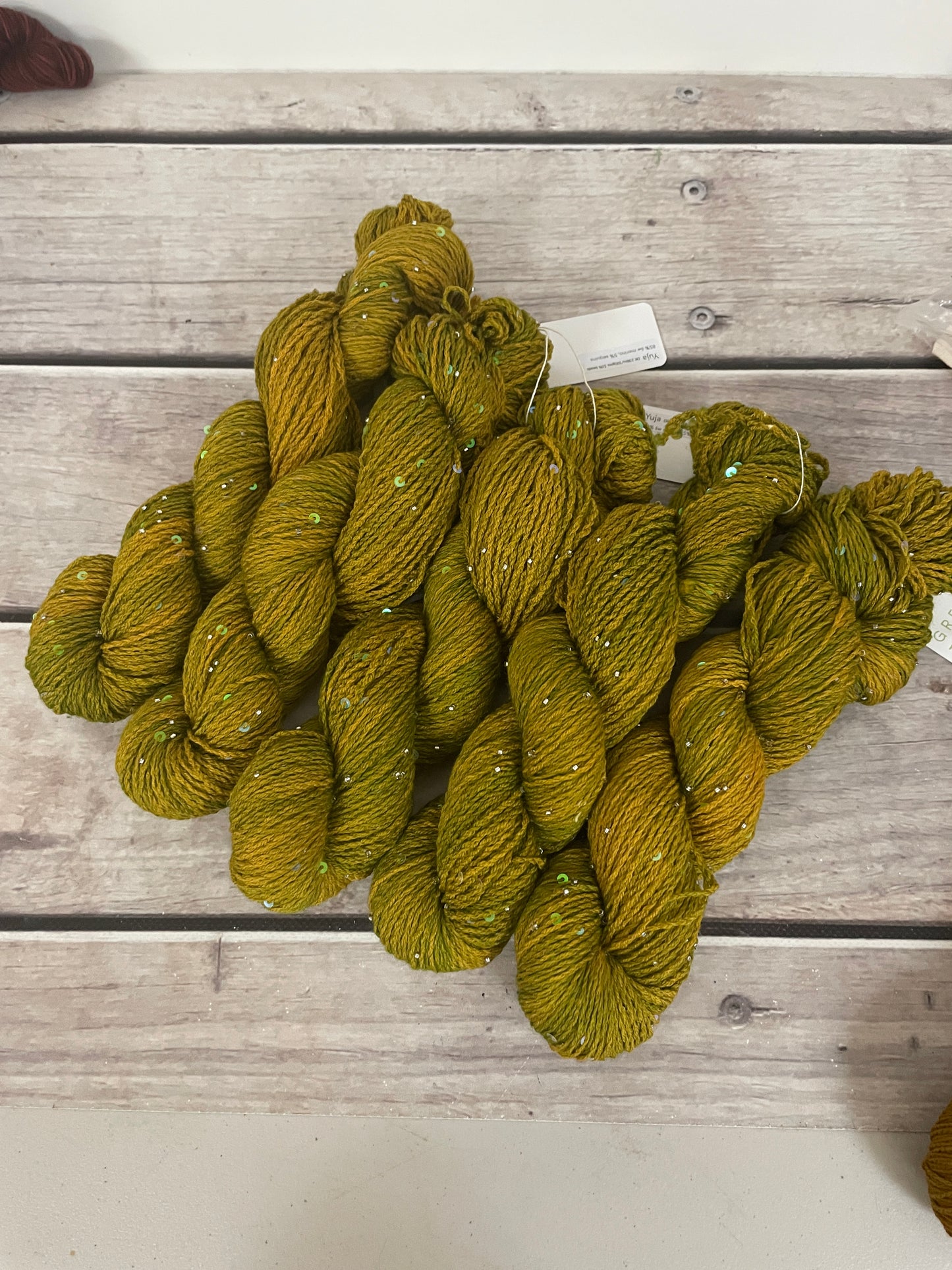 Dijon on merino bead and sequins - Yuja 8ply