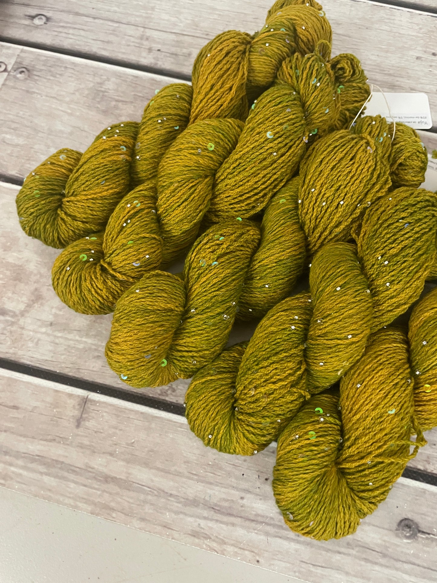 Dijon on merino bead and sequins - Yuja 8ply