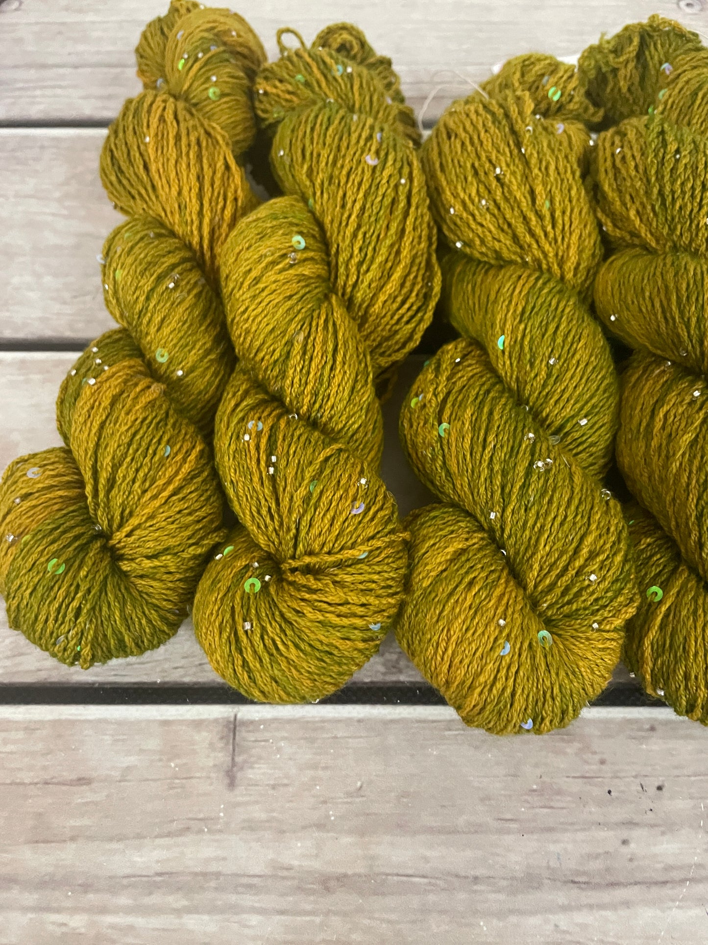 Dijon on merino bead and sequins - Yuja 8ply