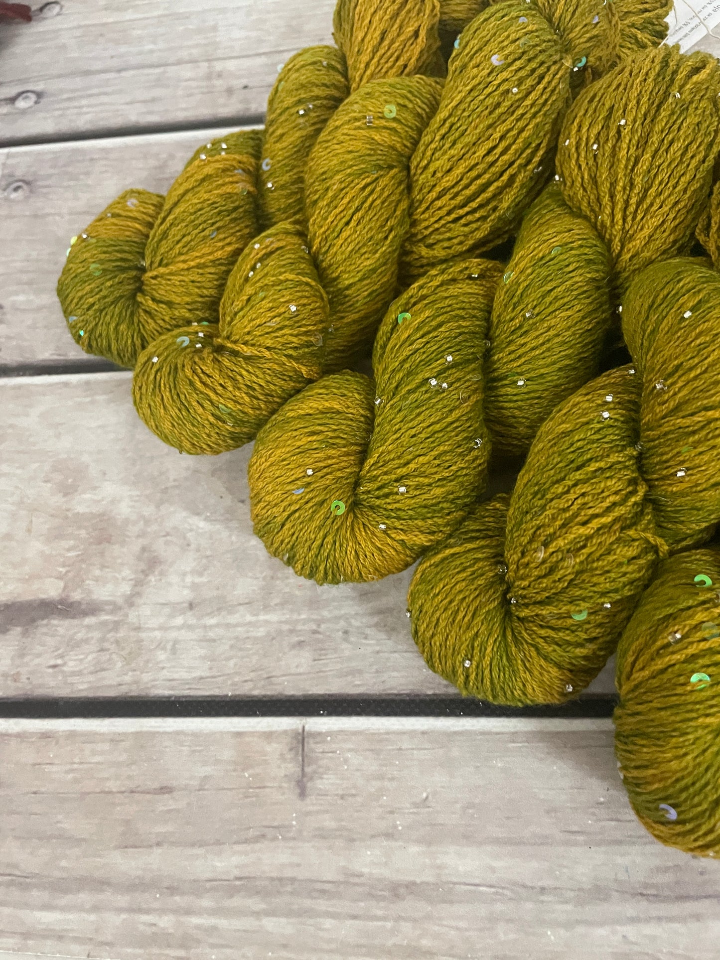 Dijon on merino bead and sequins - Yuja 8ply