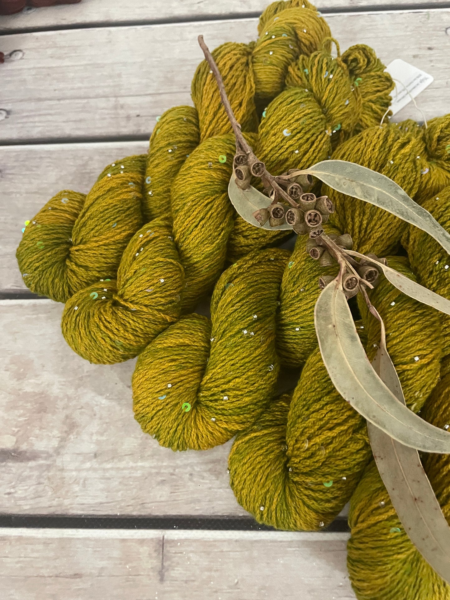 Dijon on merino bead and sequins - Yuja 8ply