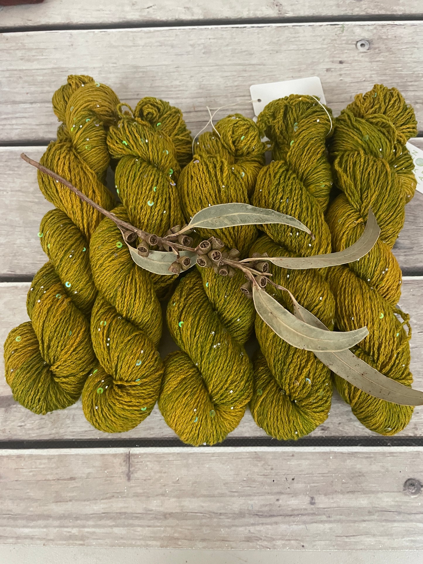 Dijon on merino bead and sequins - Yuja 8ply