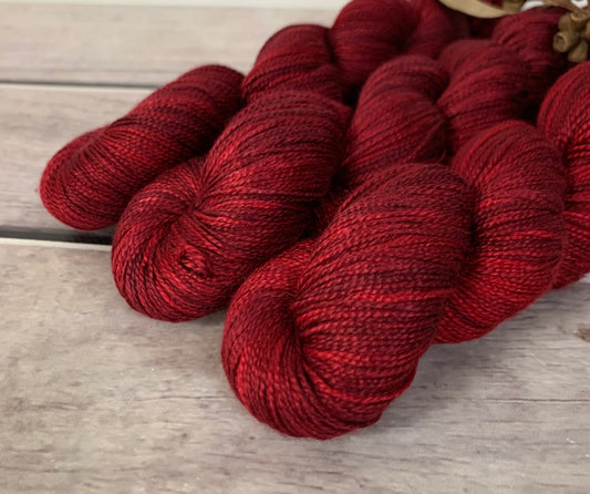 Dark Lacquer red - 4 ply in Mulberry silk - Ginseng f