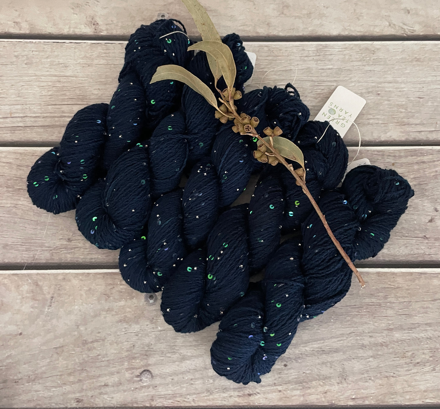 Midnight on merino bead and sequins - Yuja 8ply