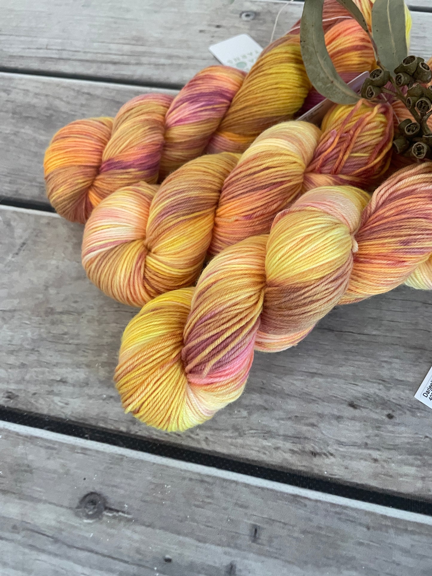 Sunnyside Up ooak - 4 ply merino/ nylon sock yarn- Darjeeling