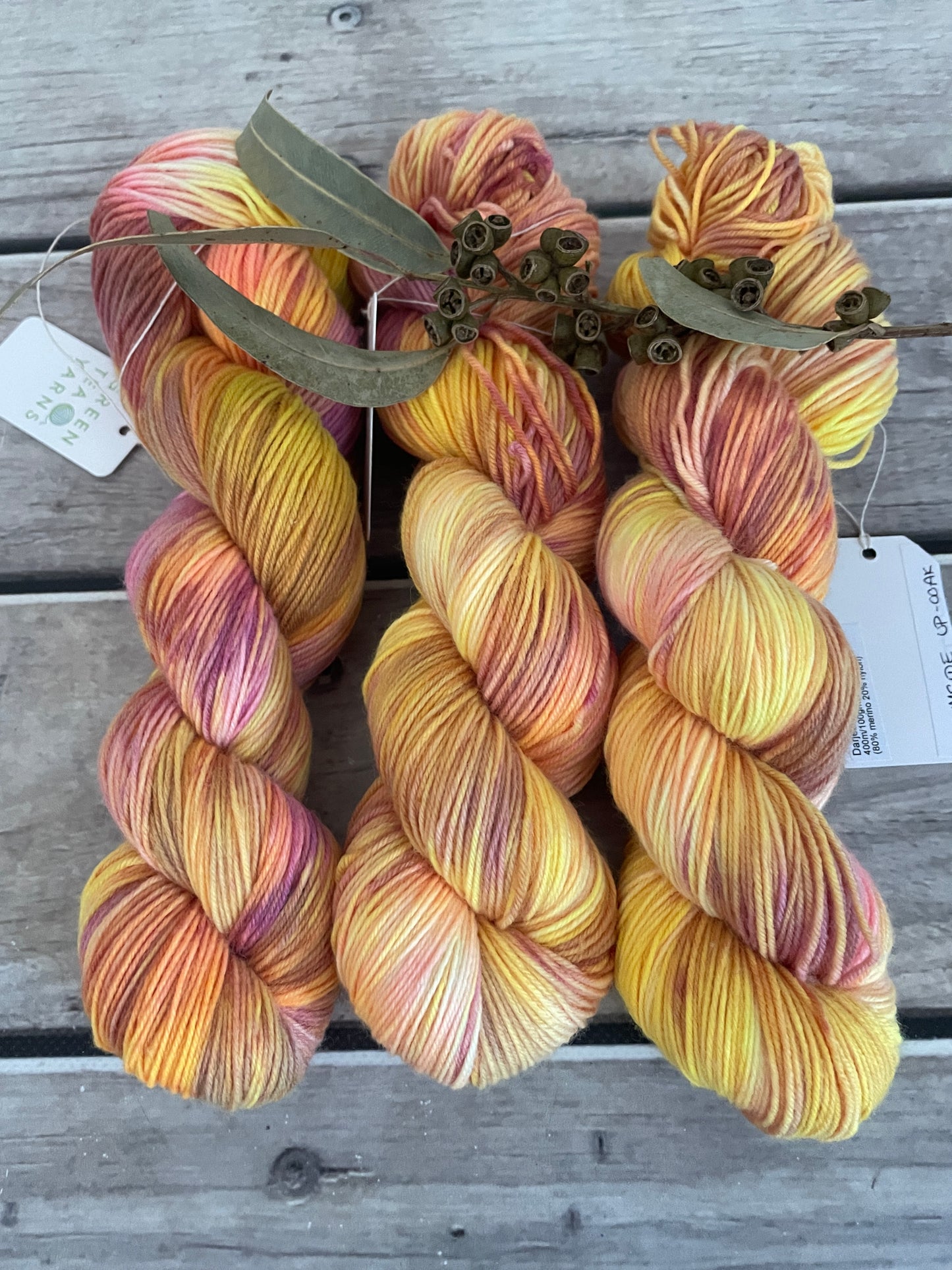 Sunnyside Up ooak - 4 ply merino/ nylon sock yarn- Darjeeling