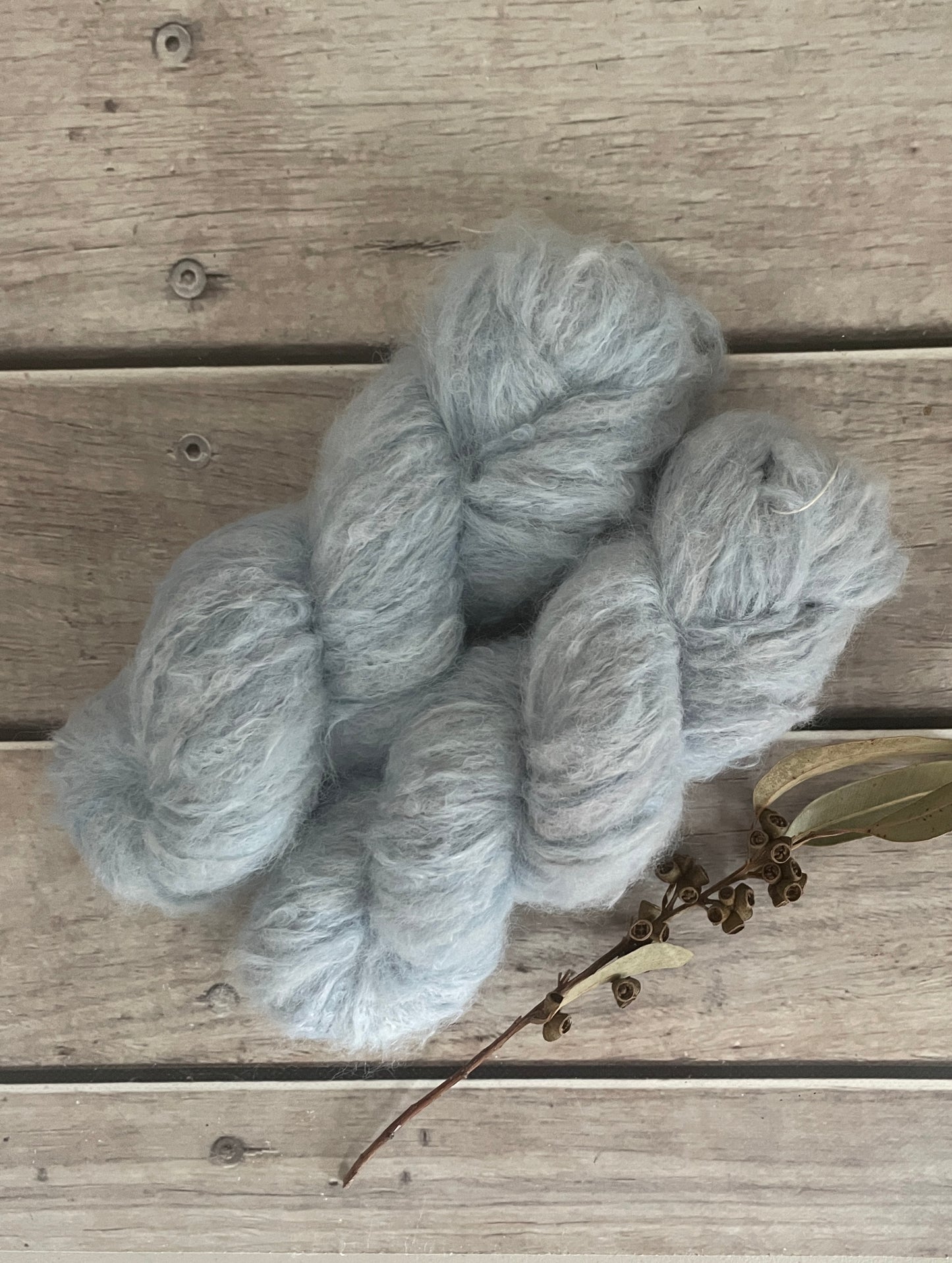Ice Blue - 8 ply suri/silk fluff - Rosehip DK