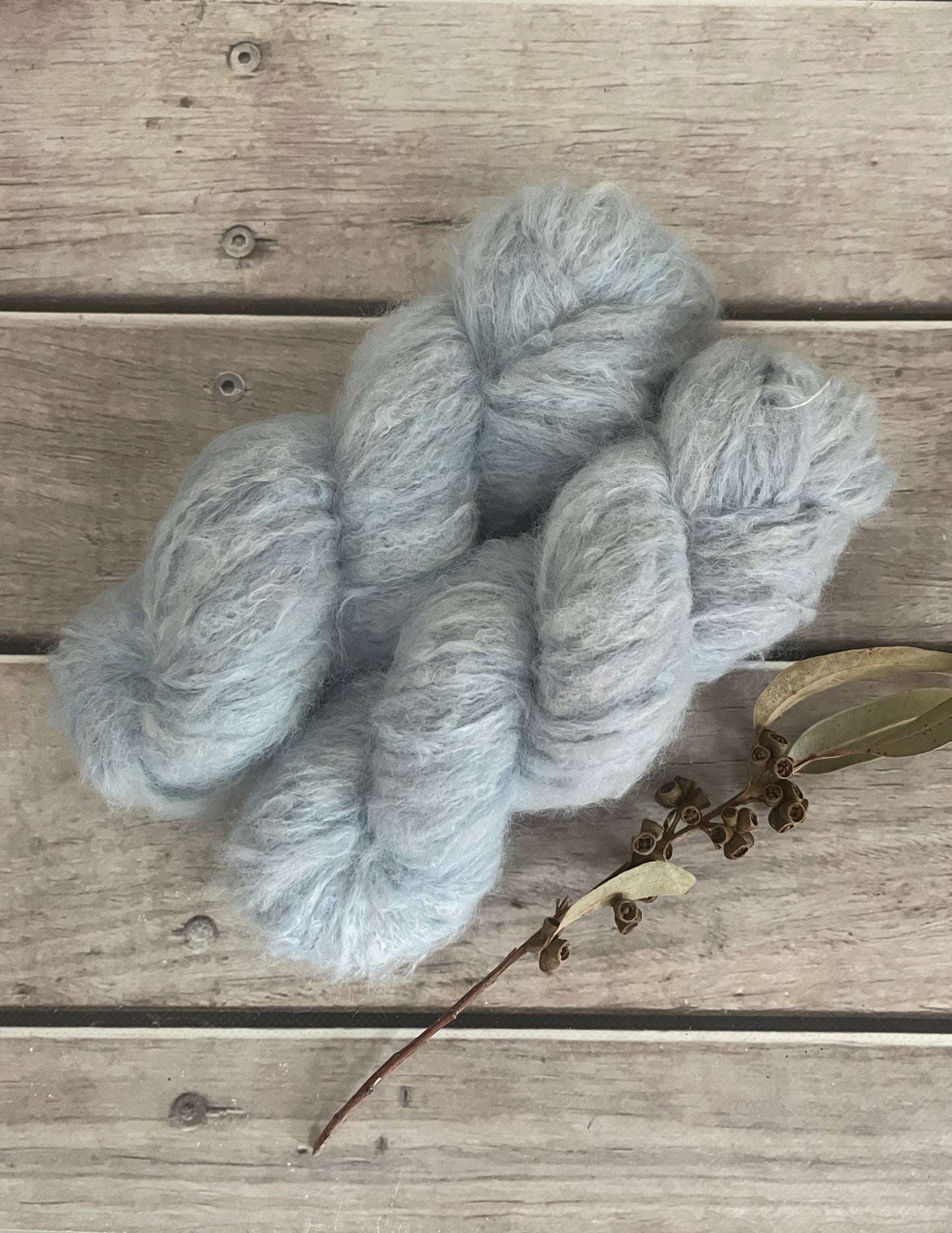 Ice Blue - 8 ply suri/silk fluff - Rosehip DK