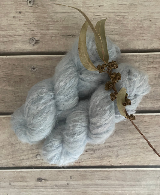Ice Blue - 8 ply suri/silk fluff - Rosehip DK