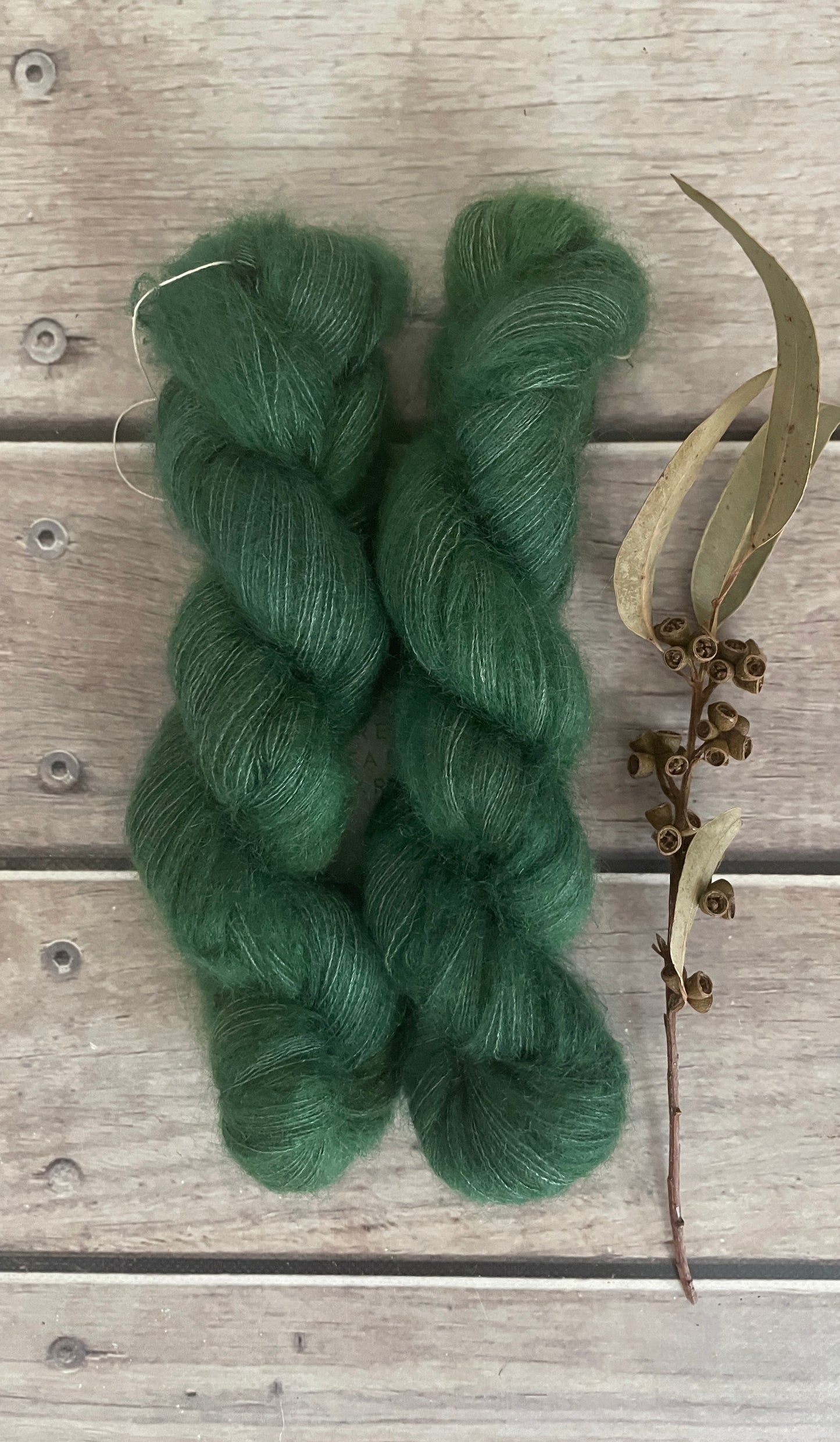 Forest Moss - on Silk and Mohair - Shui Yun, 2 ply/laceweight