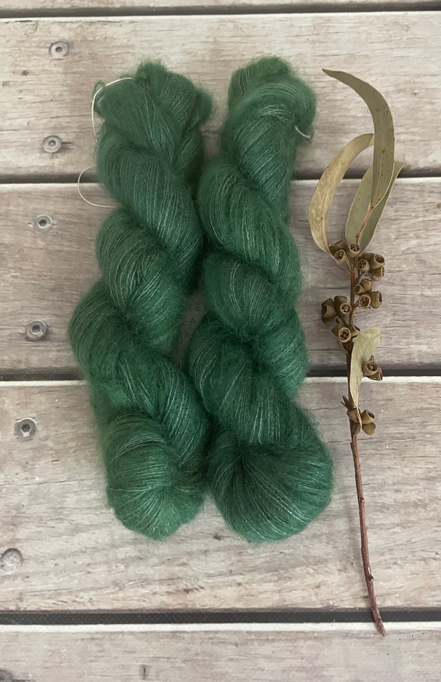 Forest Moss - on Silk and Mohair - Shui Yun, 2 ply/laceweight