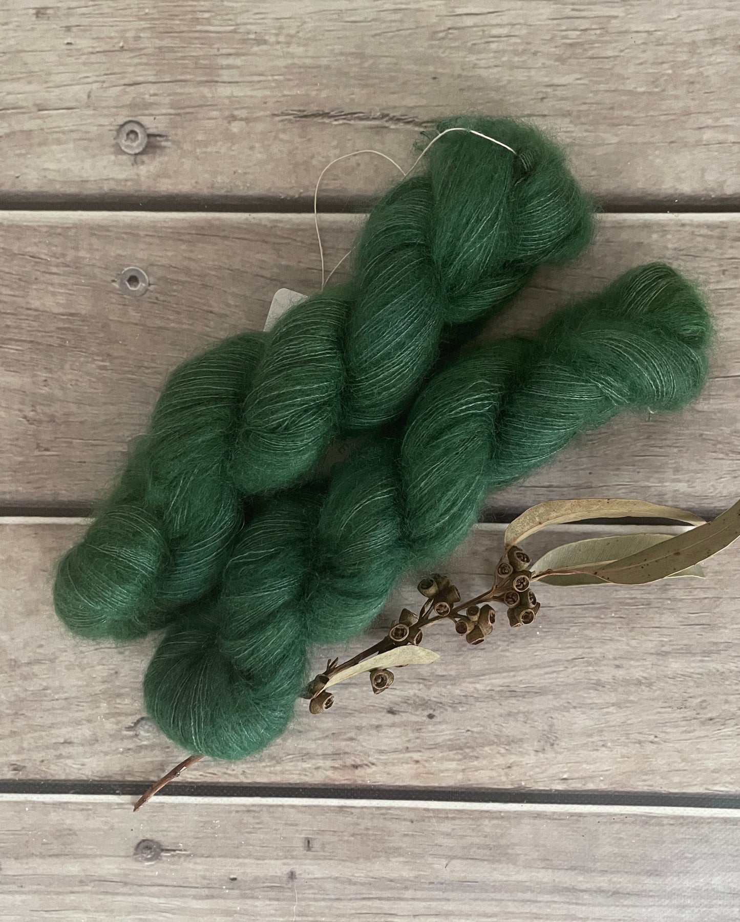 Forest Moss - on Silk and Mohair - Shui Yun, 2 ply/laceweight