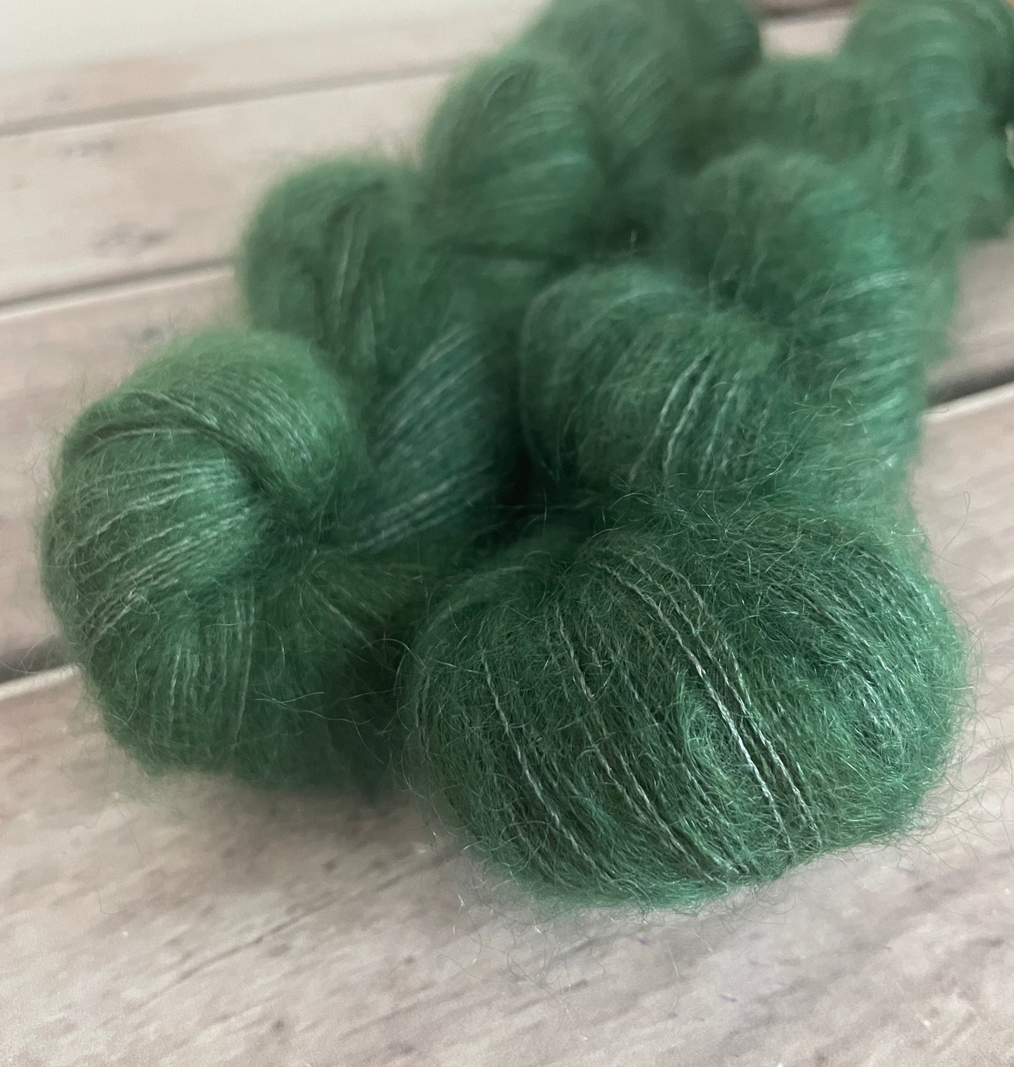 Forest Moss - on Silk and Mohair - Shui Yun, 2 ply/laceweight