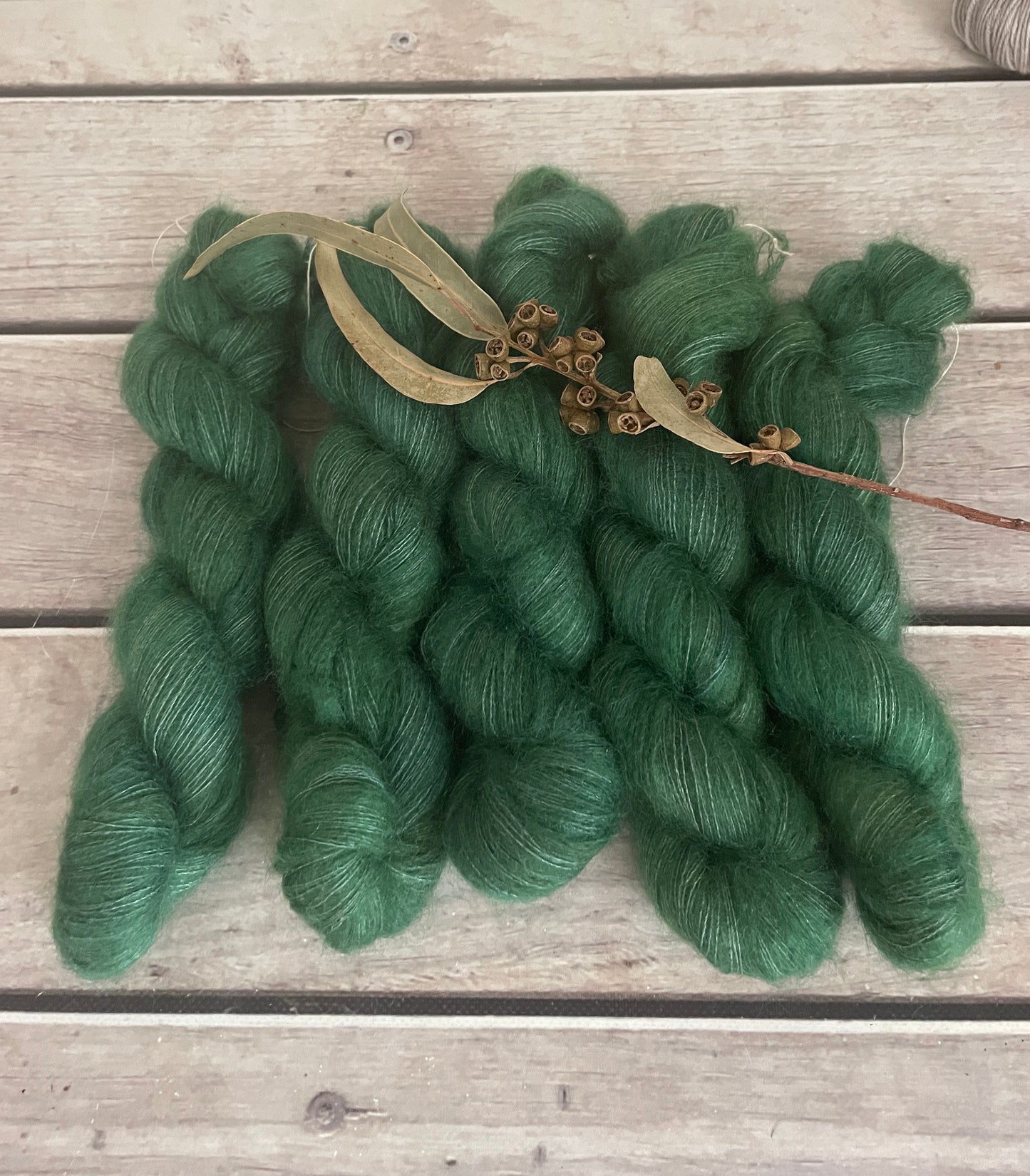 Forest Moss - on Silk and Mohair - Shui Yun, 2 ply/laceweight