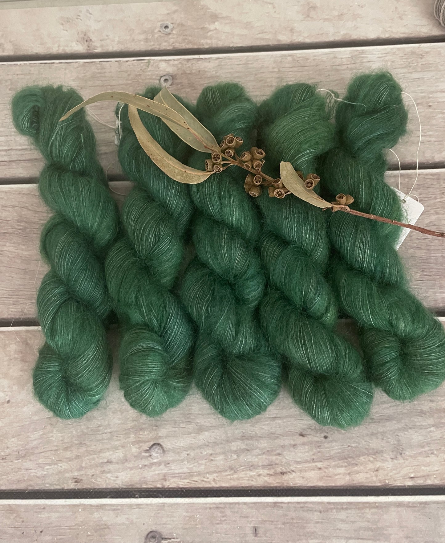Forest Moss - on Silk and Mohair - Shui Yun, 2 ply/laceweight