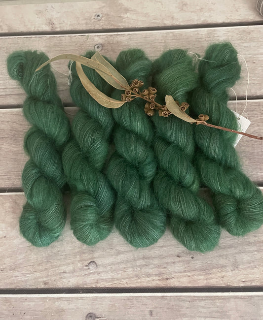 Forest Moss - on Silk and Mohair - Shui Yun, 2 ply/laceweight