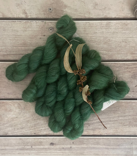 Forest Moss - on Silk and Mohair - Shui Yun, 2 ply/laceweight