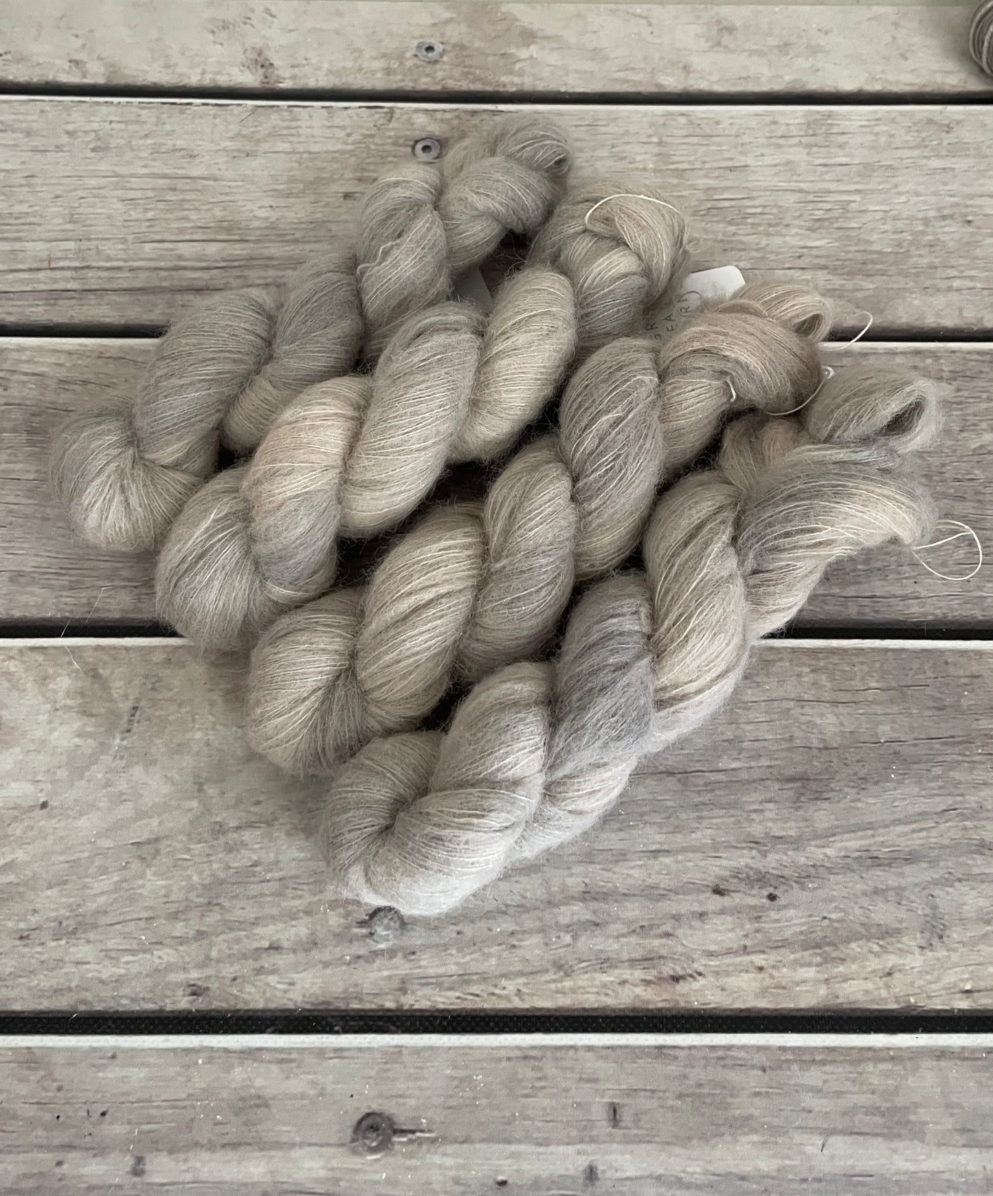 Oysters (light) - 2 ply Suri/merino fluff - Rosemary