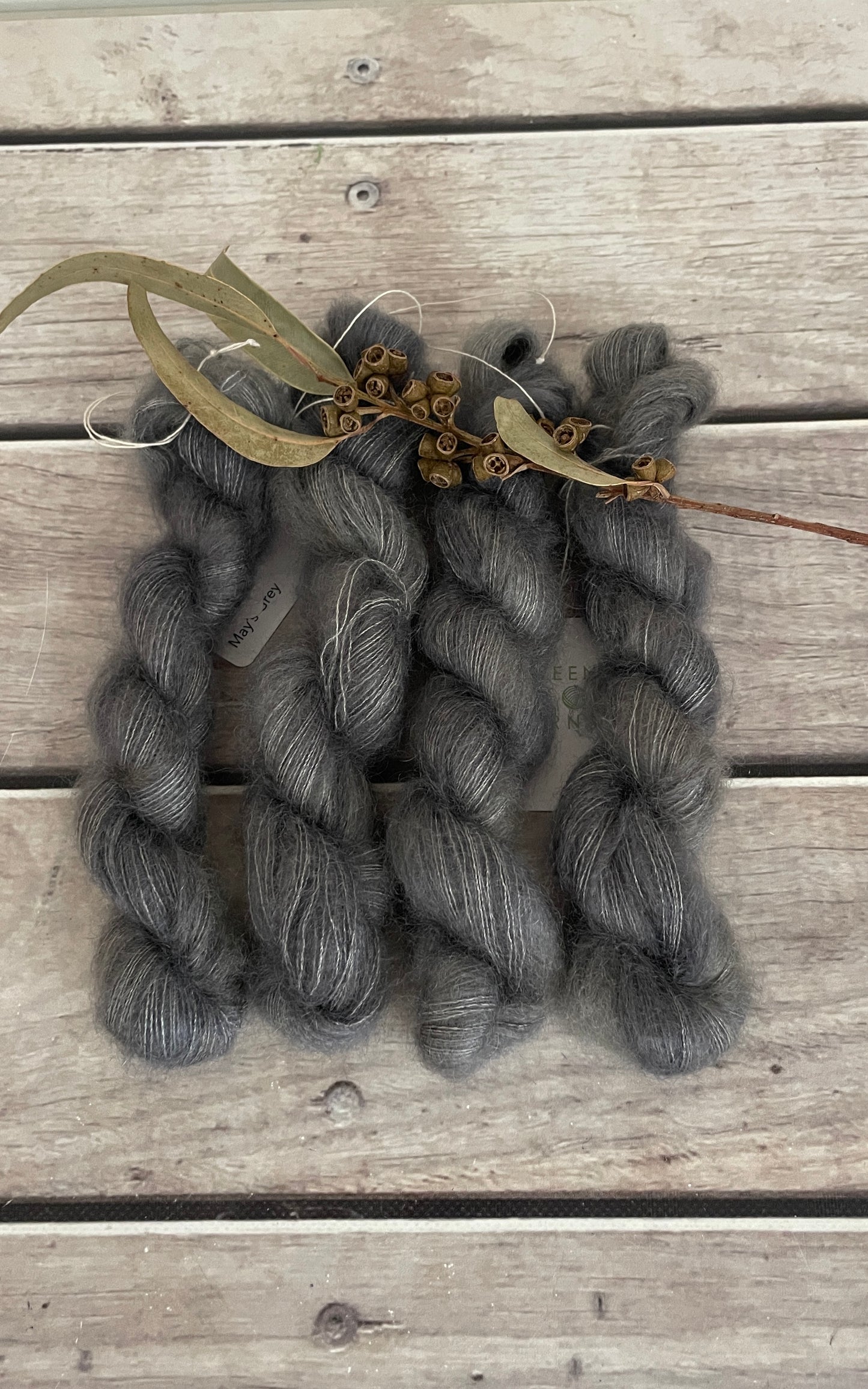 May's Grey - on Shui Yun mini 20gms - silk/mohair - lace weight, 2 ply