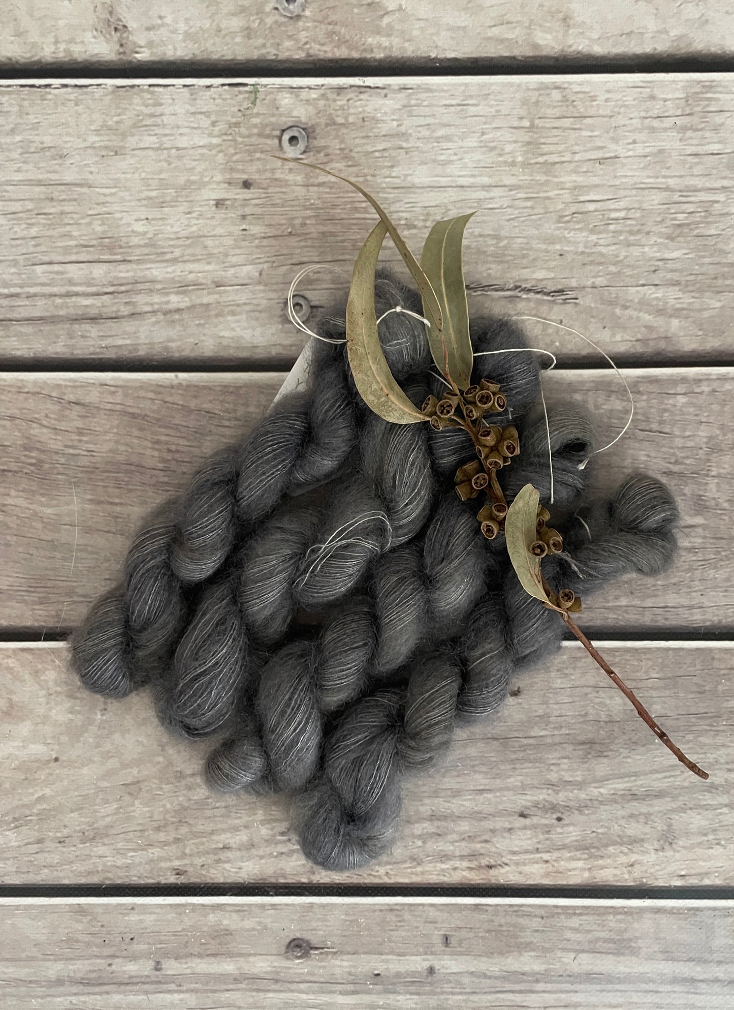 May's Grey - on Shui Yun mini 20gms - silk/mohair - lace weight, 2 ply