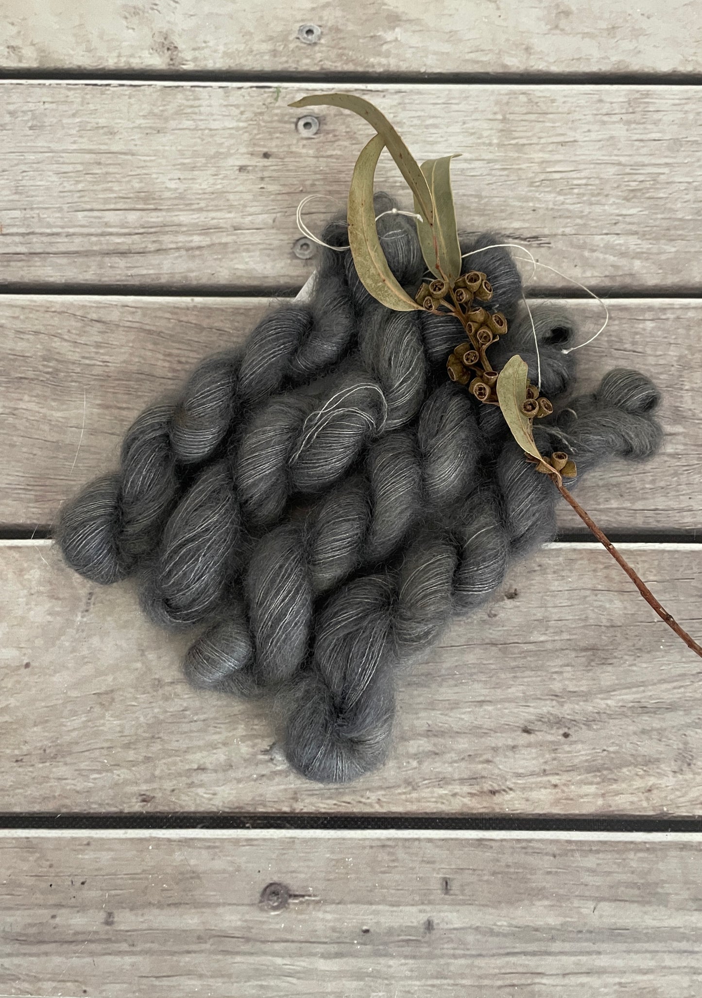 May's Grey - on Shui Yun mini 20gms - silk/mohair - lace weight, 2 ply