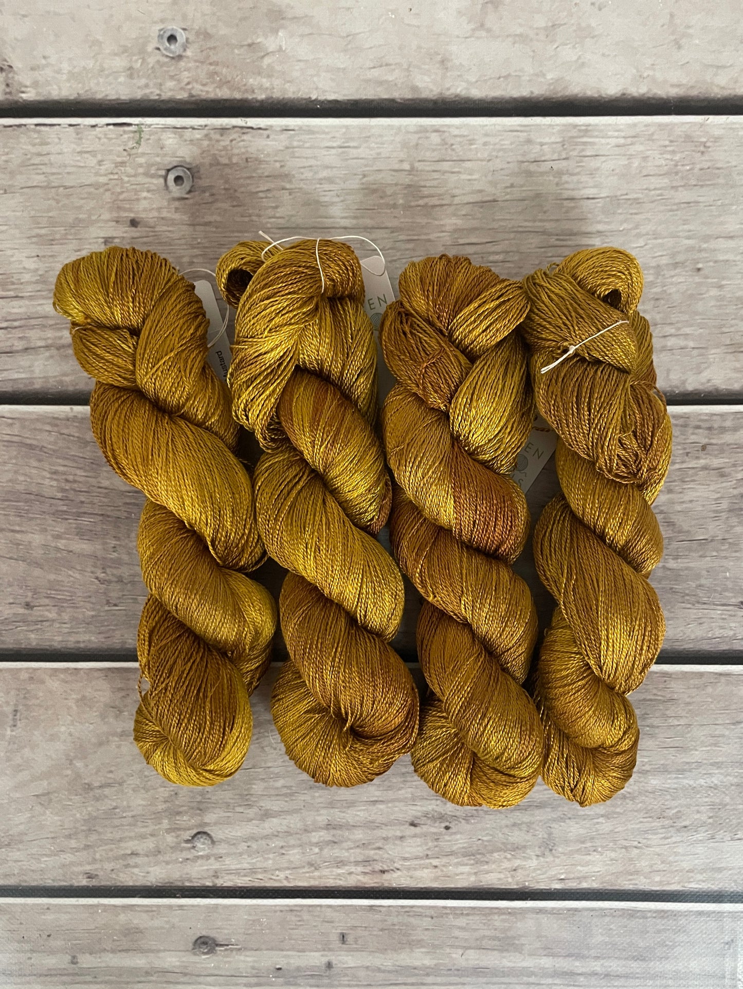 Golden Mustard  - 3 ply pure silk yarn - Ginseng hl