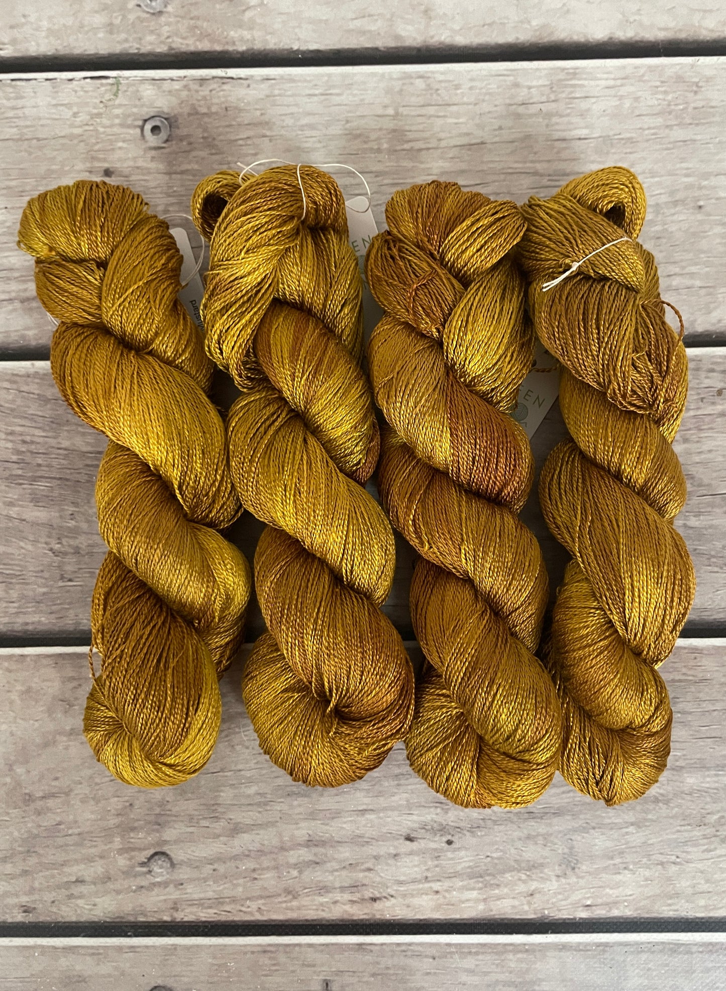 Golden Mustard  - 3 ply pure silk yarn - Ginseng hl