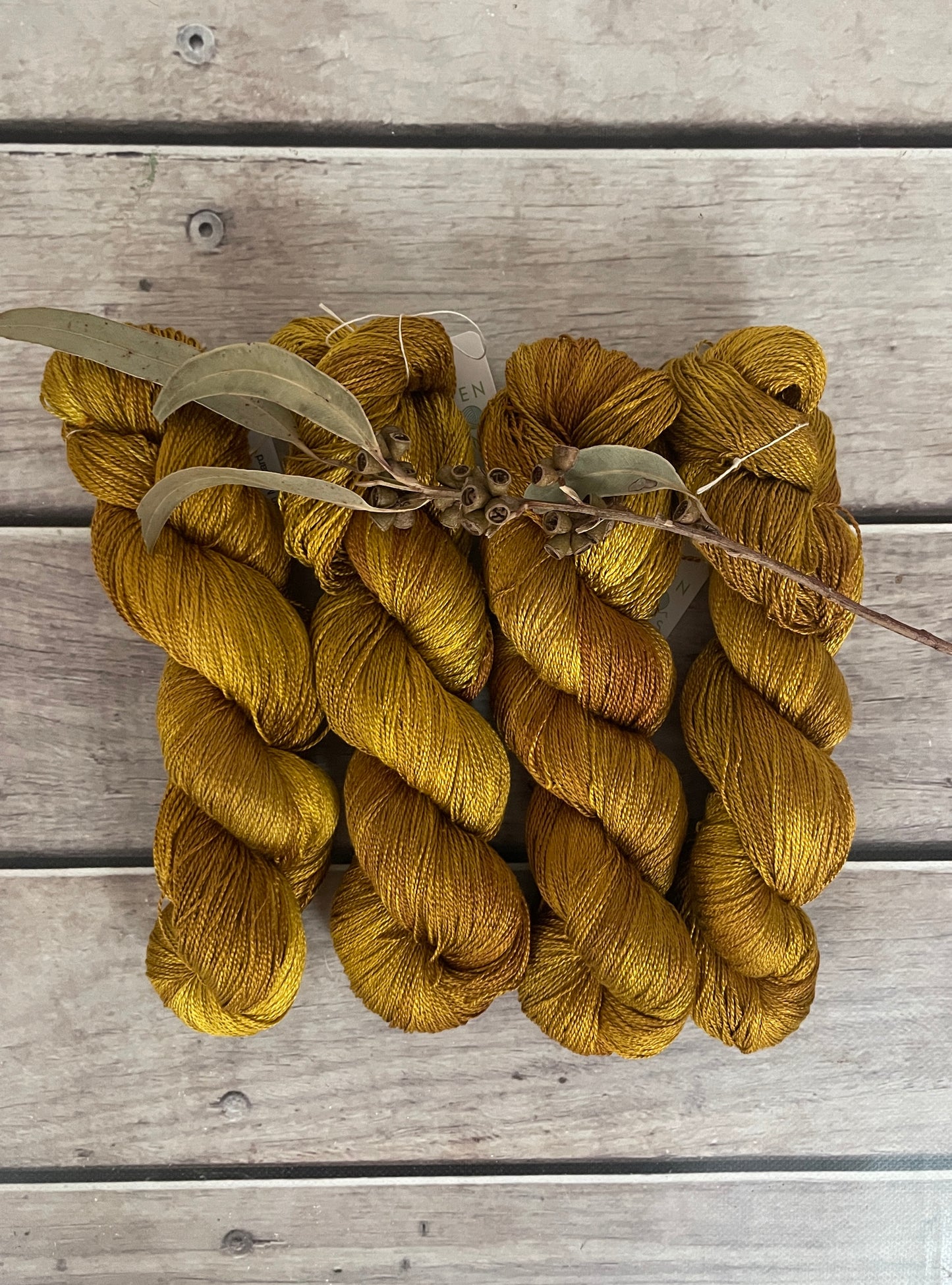 Golden Mustard  - 3 ply pure silk yarn - Ginseng hl
