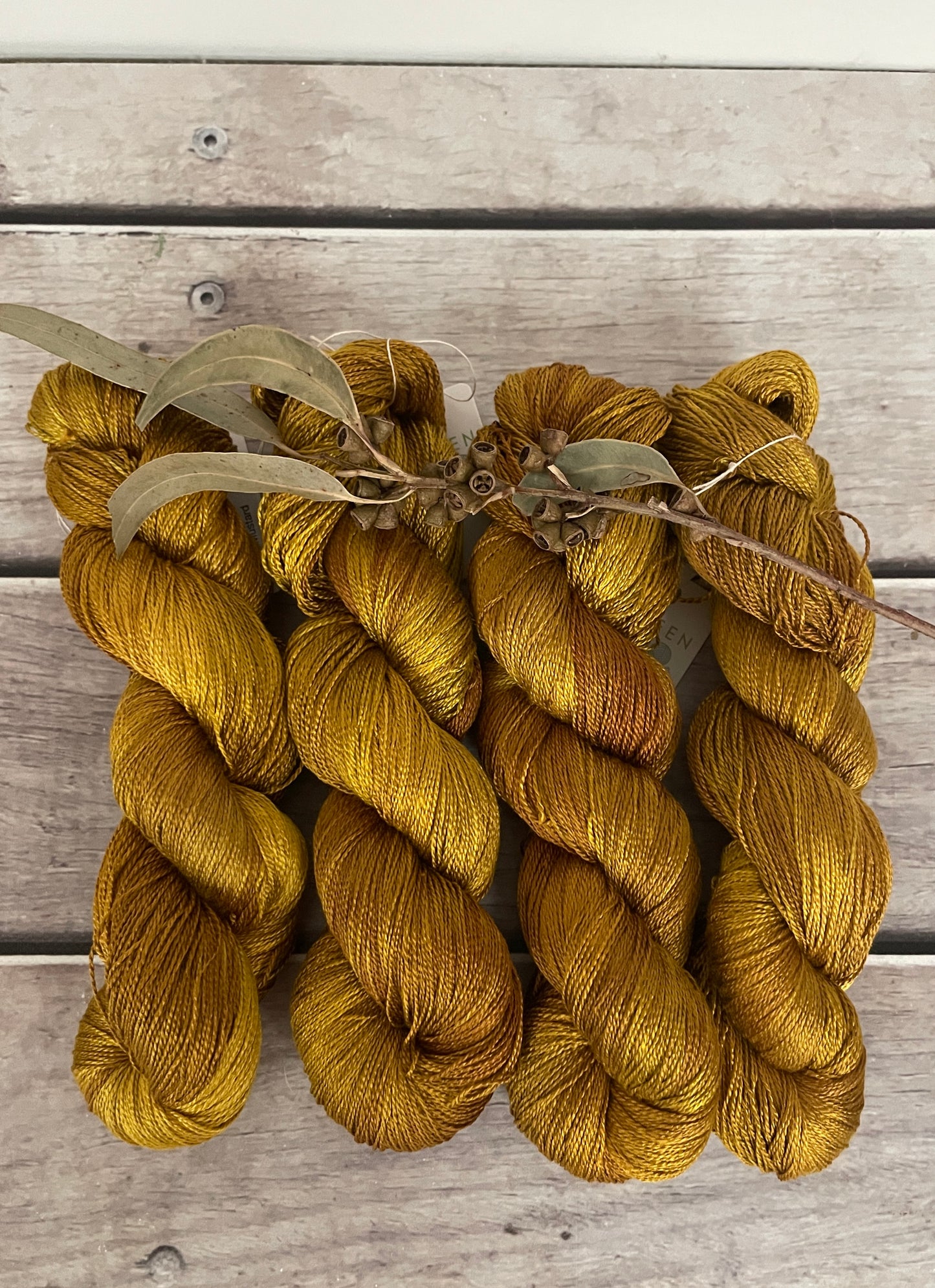 Golden Mustard  - 3 ply pure silk yarn - Ginseng hl
