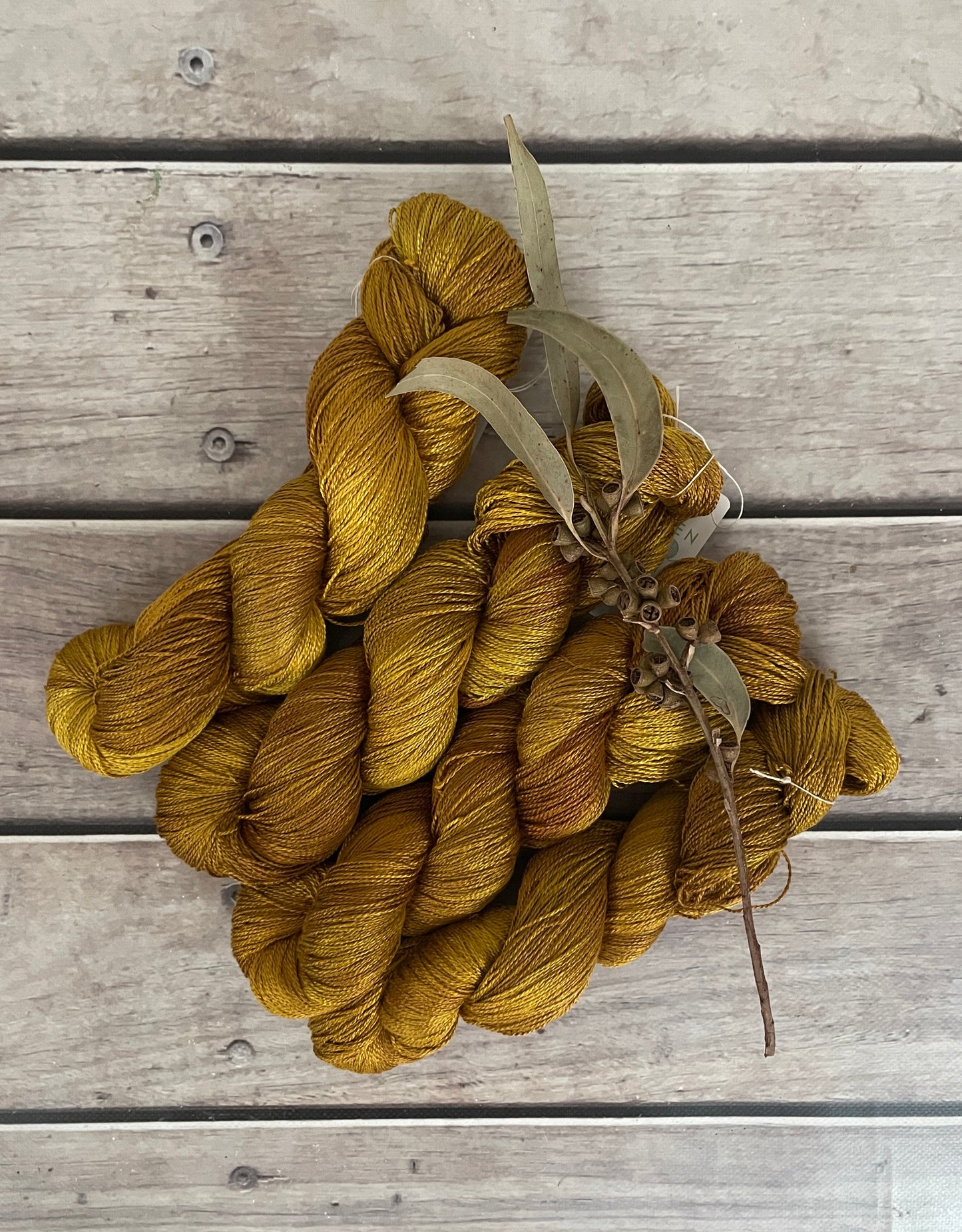 Golden Mustard  - 3 ply pure silk yarn - Ginseng hl