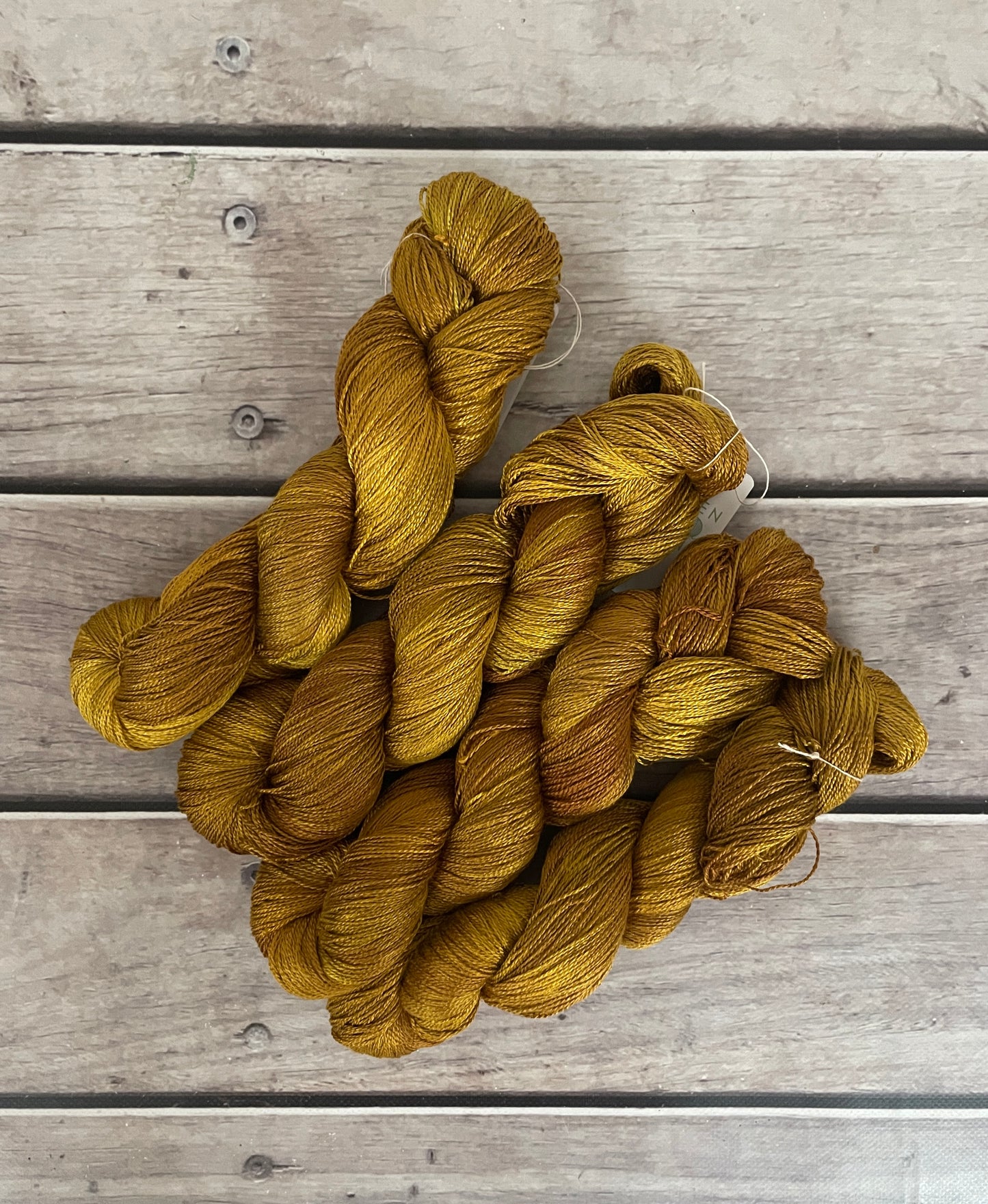 Golden Mustard  - 3 ply pure silk yarn - Ginseng hl