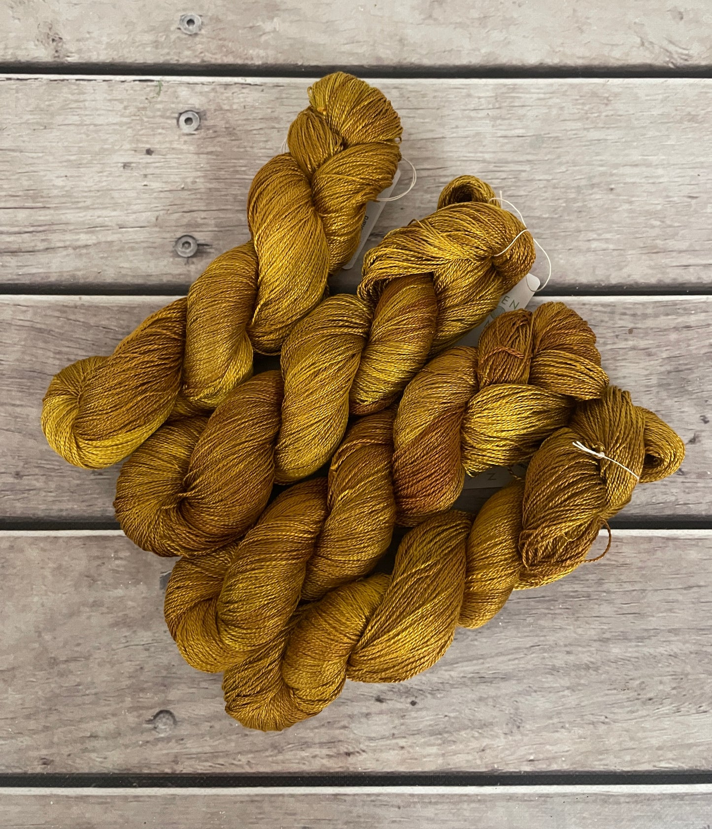 Golden Mustard  - 3 ply pure silk yarn - Ginseng hl