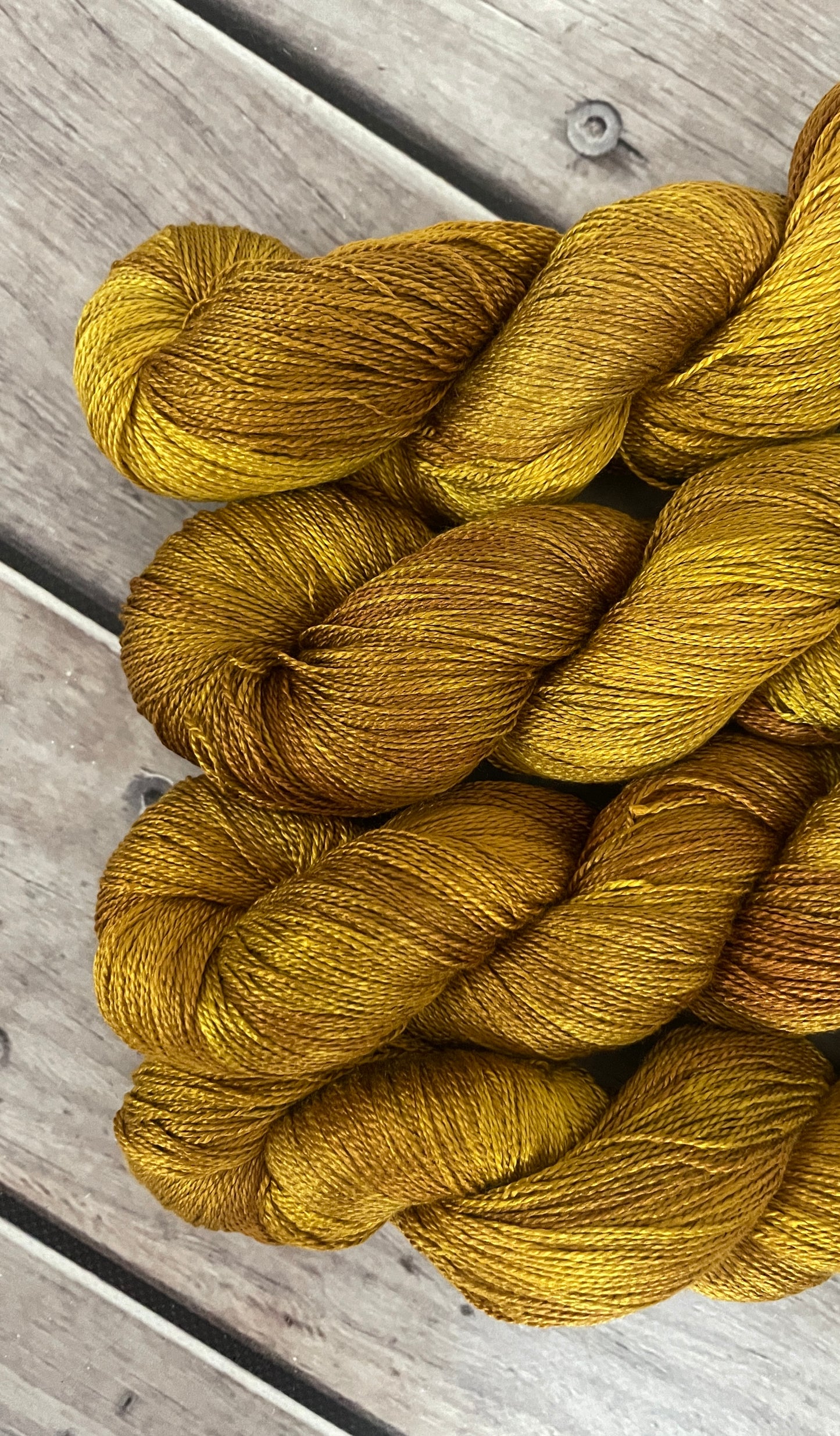 Golden Mustard  - 3 ply pure silk yarn - Ginseng hl