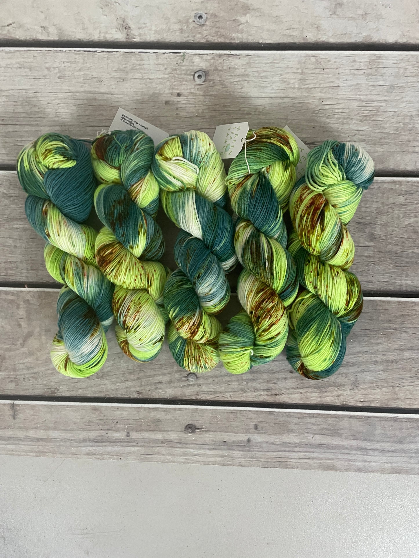 Speckled Seas in 4 ply sock yarn in merino and nylon - Darjeeling