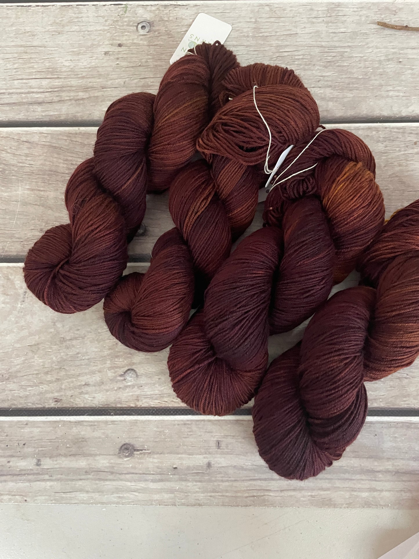 Chestnut ooak - 4 ply merino/nylon sock yarn - Darjeeling f