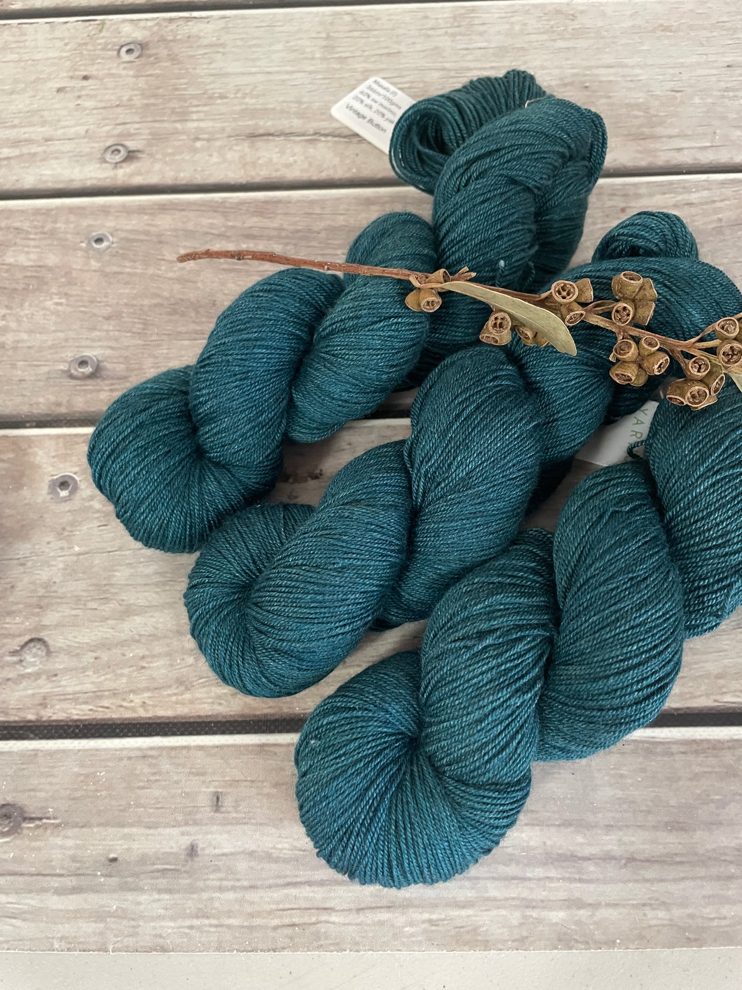 Vintage Button -  4 ply merino/silk/yak - Masala4