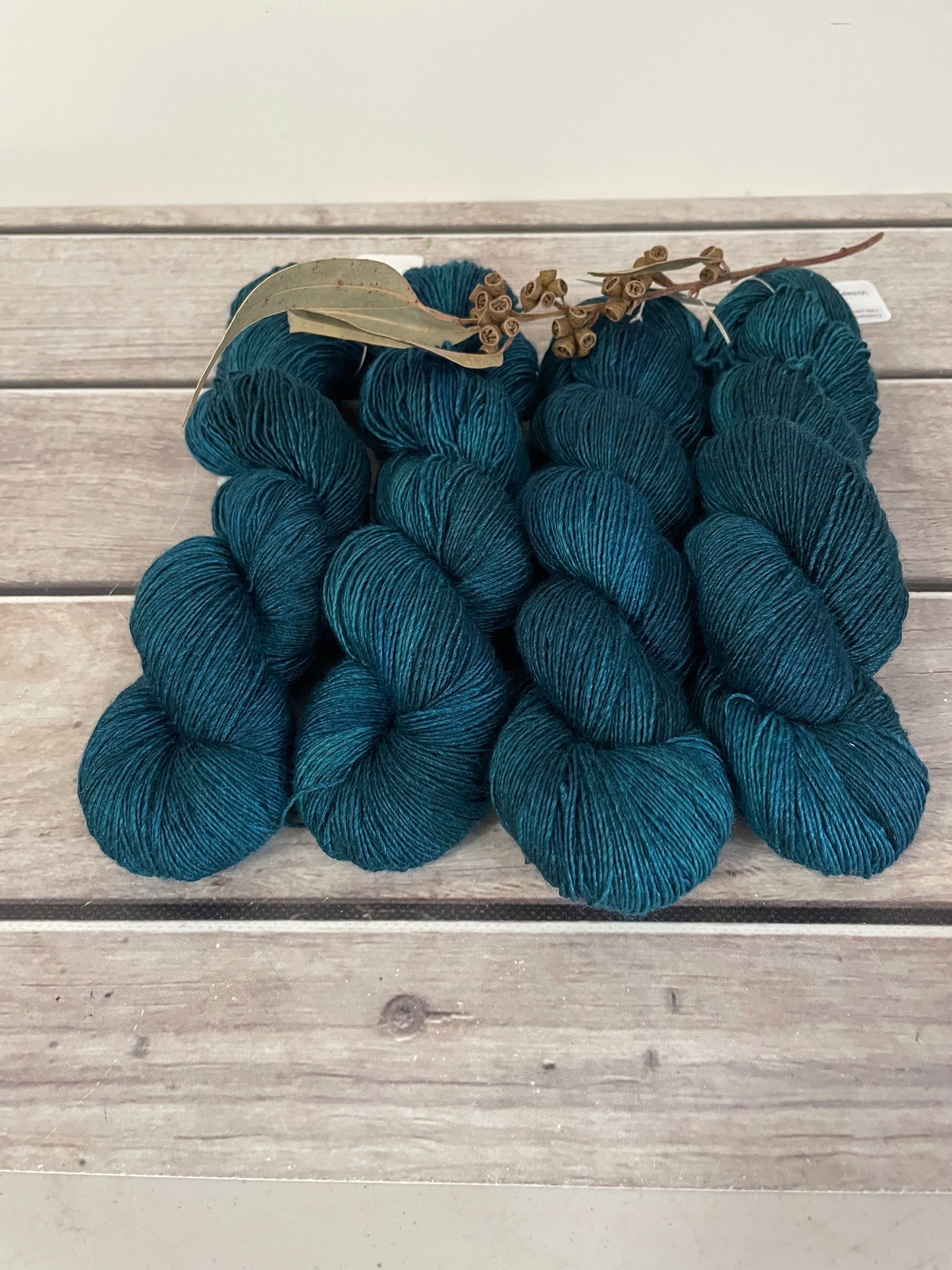 Vintage Button on Merino and Silk 4 ply single - Osmanthus