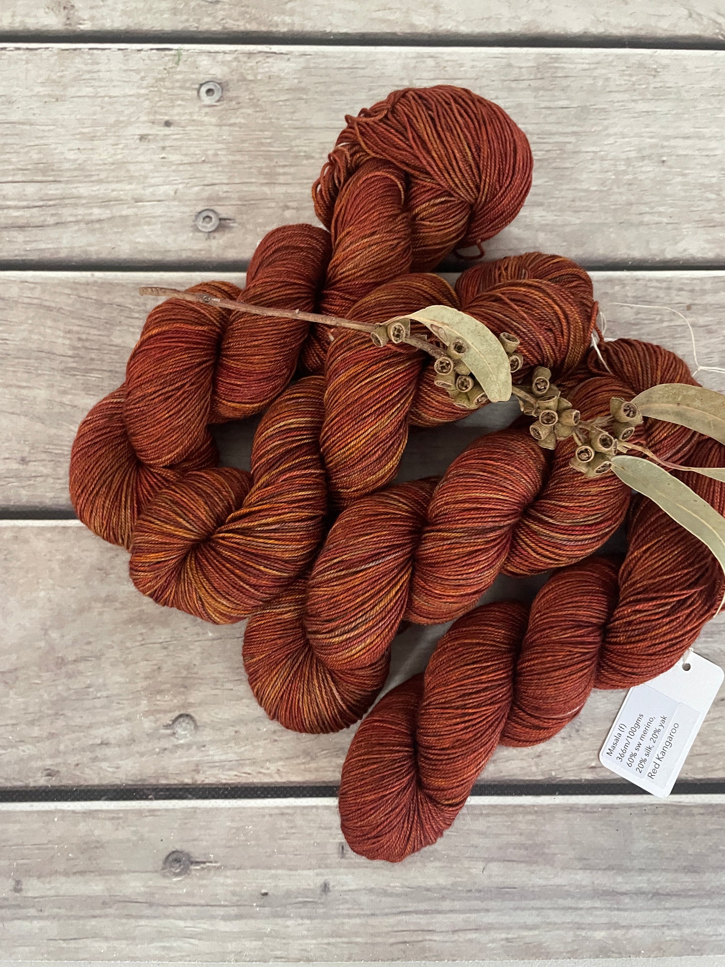 Red Kangaroo -  4 ply merino/silk/yak - Masala4