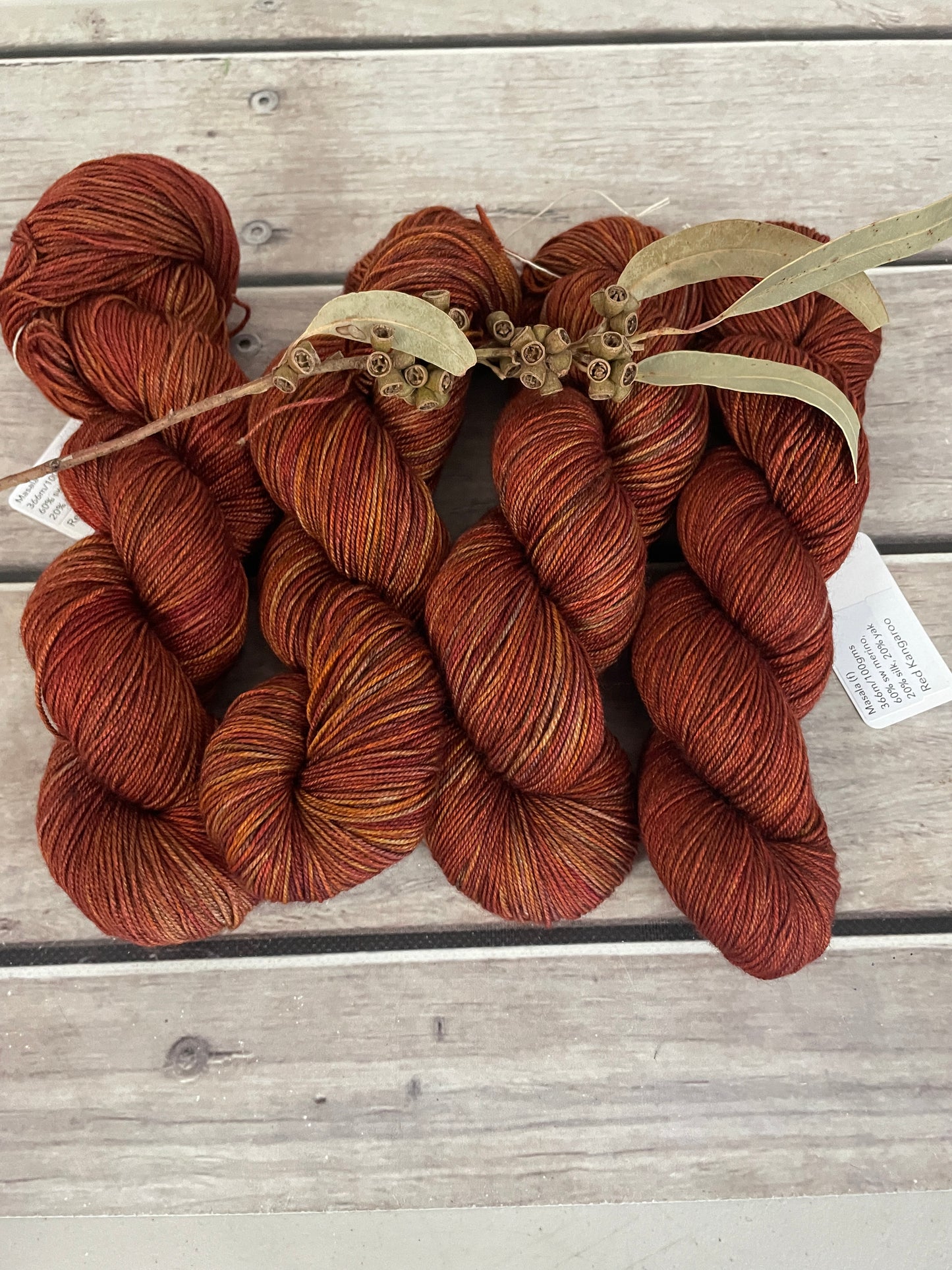 Red Kangaroo -  4 ply merino/silk/yak - Masala4