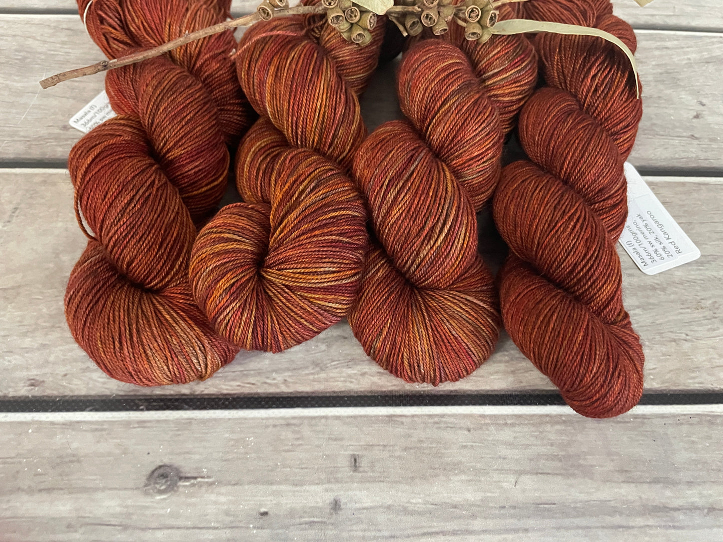 Red Kangaroo -  4 ply merino/silk/yak - Masala4