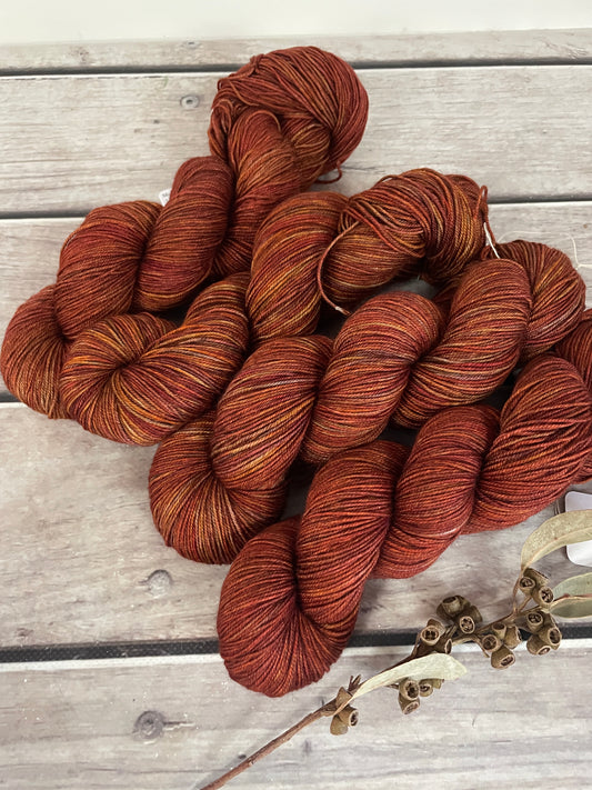 Red Kangaroo -  4 ply merino/silk/yak - Masala4