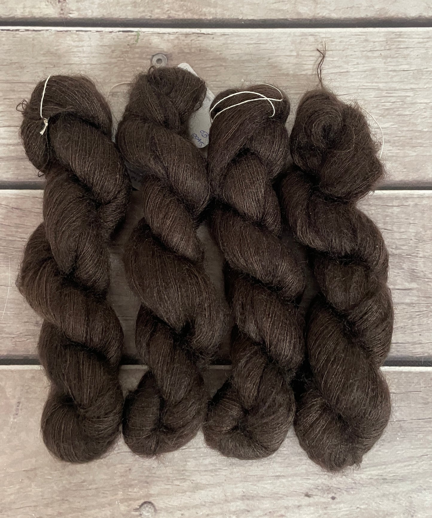 Dark Chocolate OB - on Silk and Mohair - Shui Yun, 2 ply/laceweight
