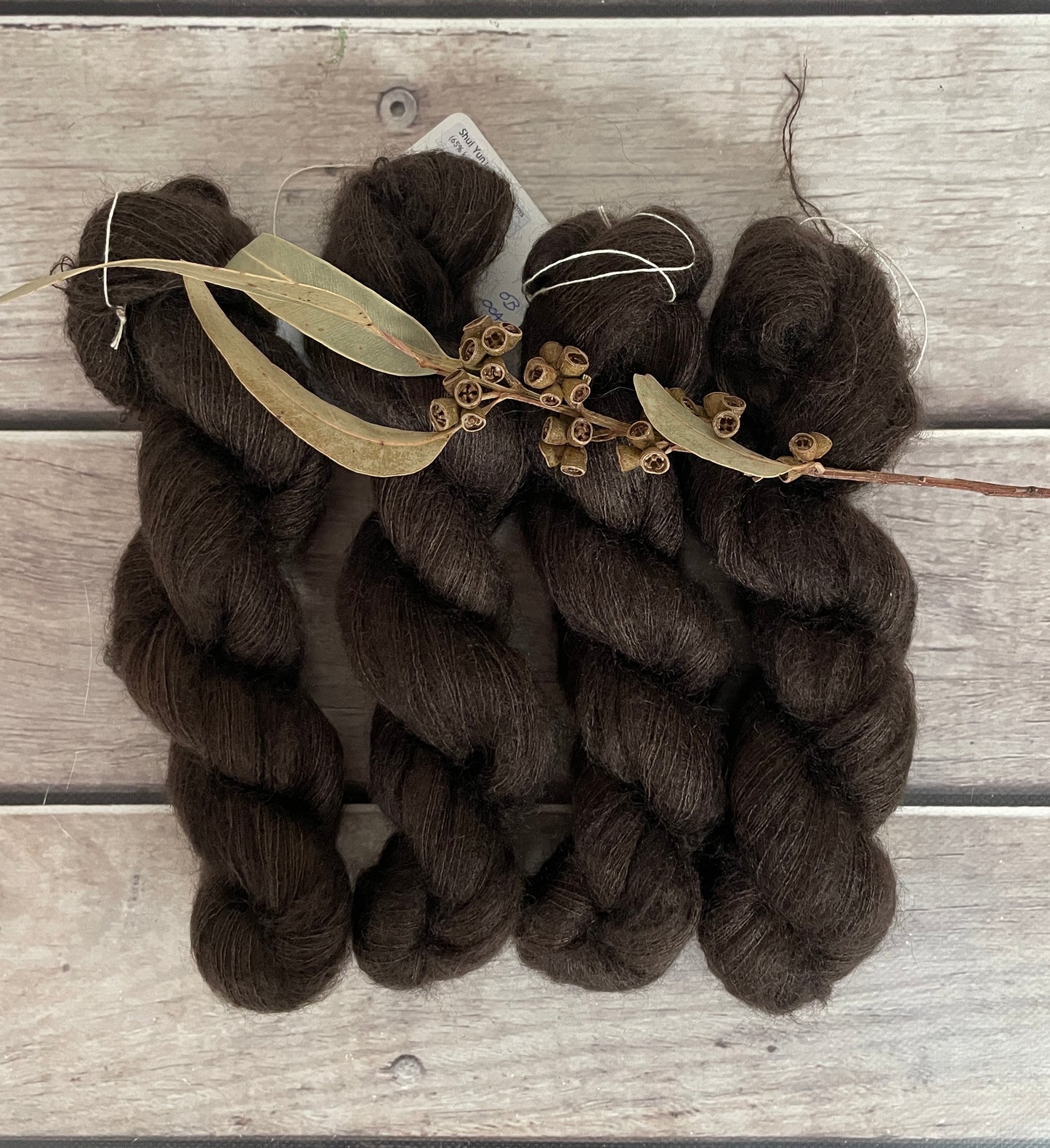 Dark Chocolate OB - on Silk and Mohair - Shui Yun, 2 ply/laceweight