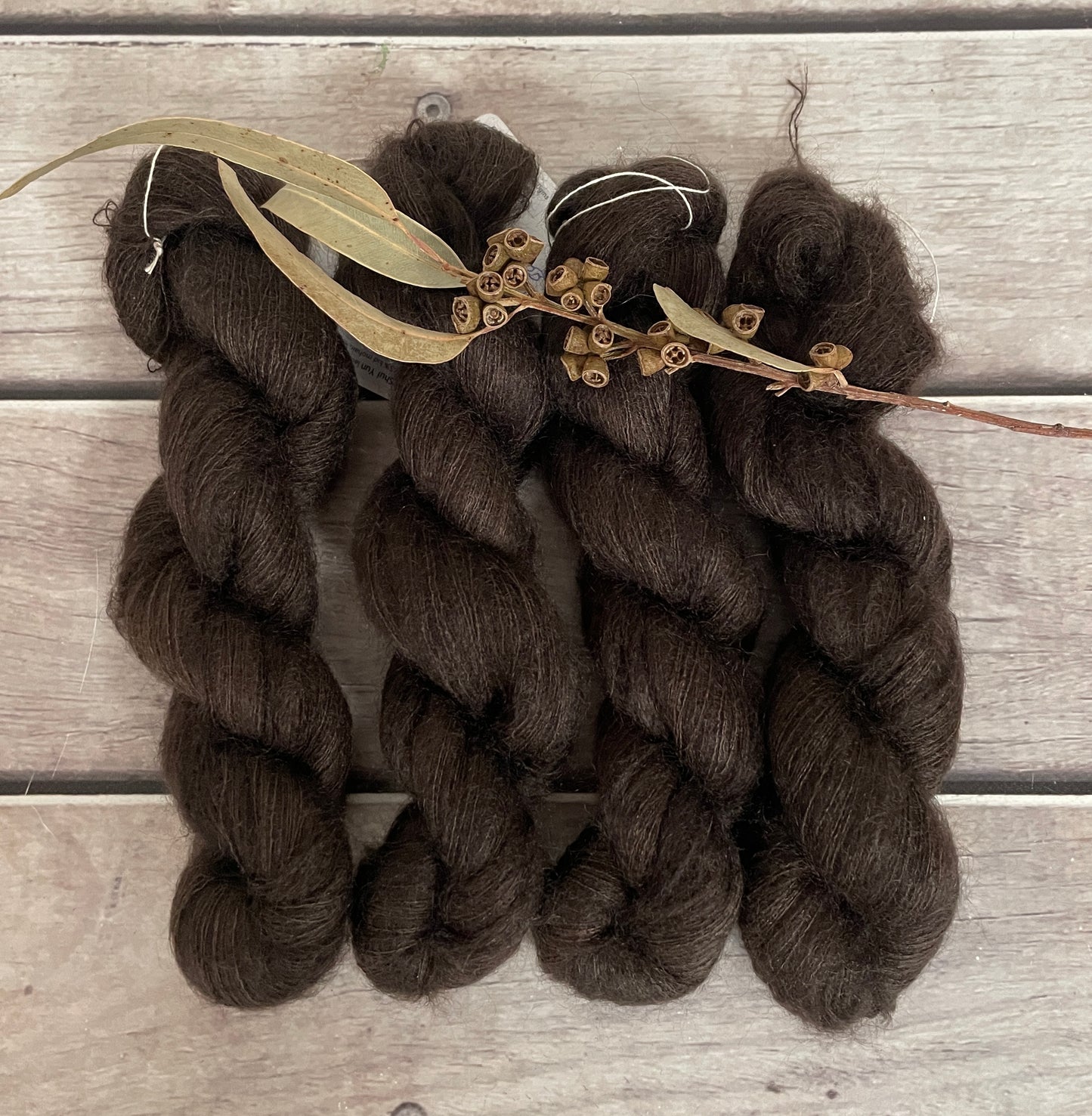 Dark Chocolate OB - on Silk and Mohair - Shui Yun, 2 ply/laceweight