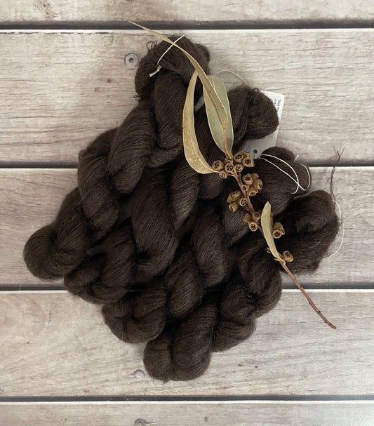 Dark Chocolate OB - on Silk and Mohair - Shui Yun, 2 ply/laceweight