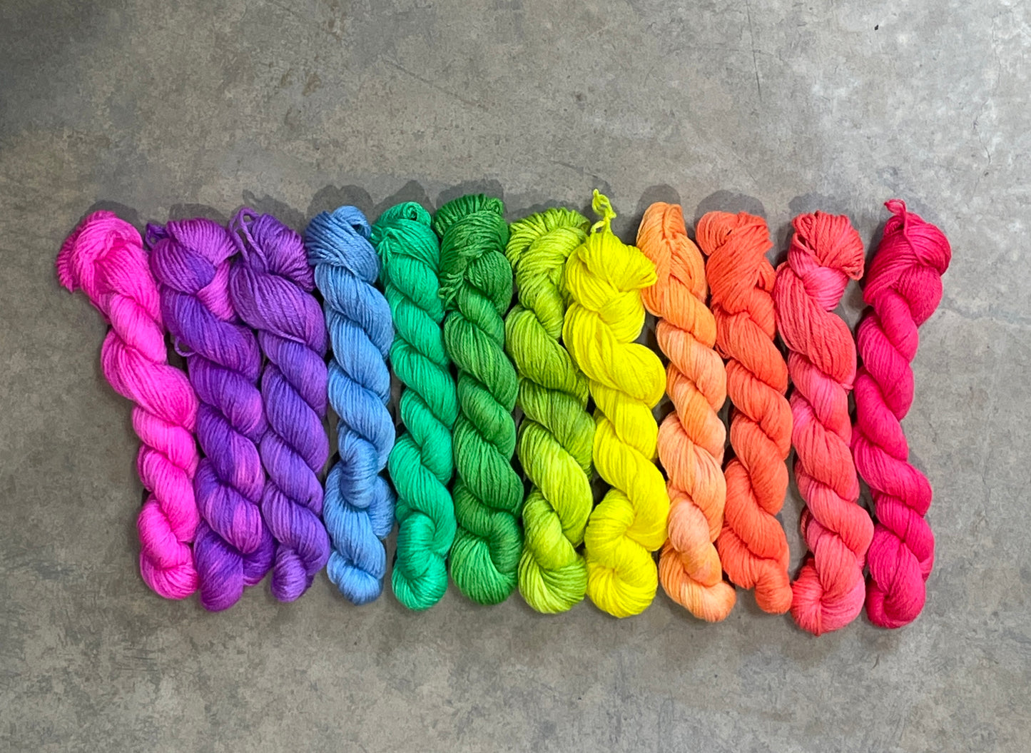 A Neon Rainbow - 12 skein redye Kit