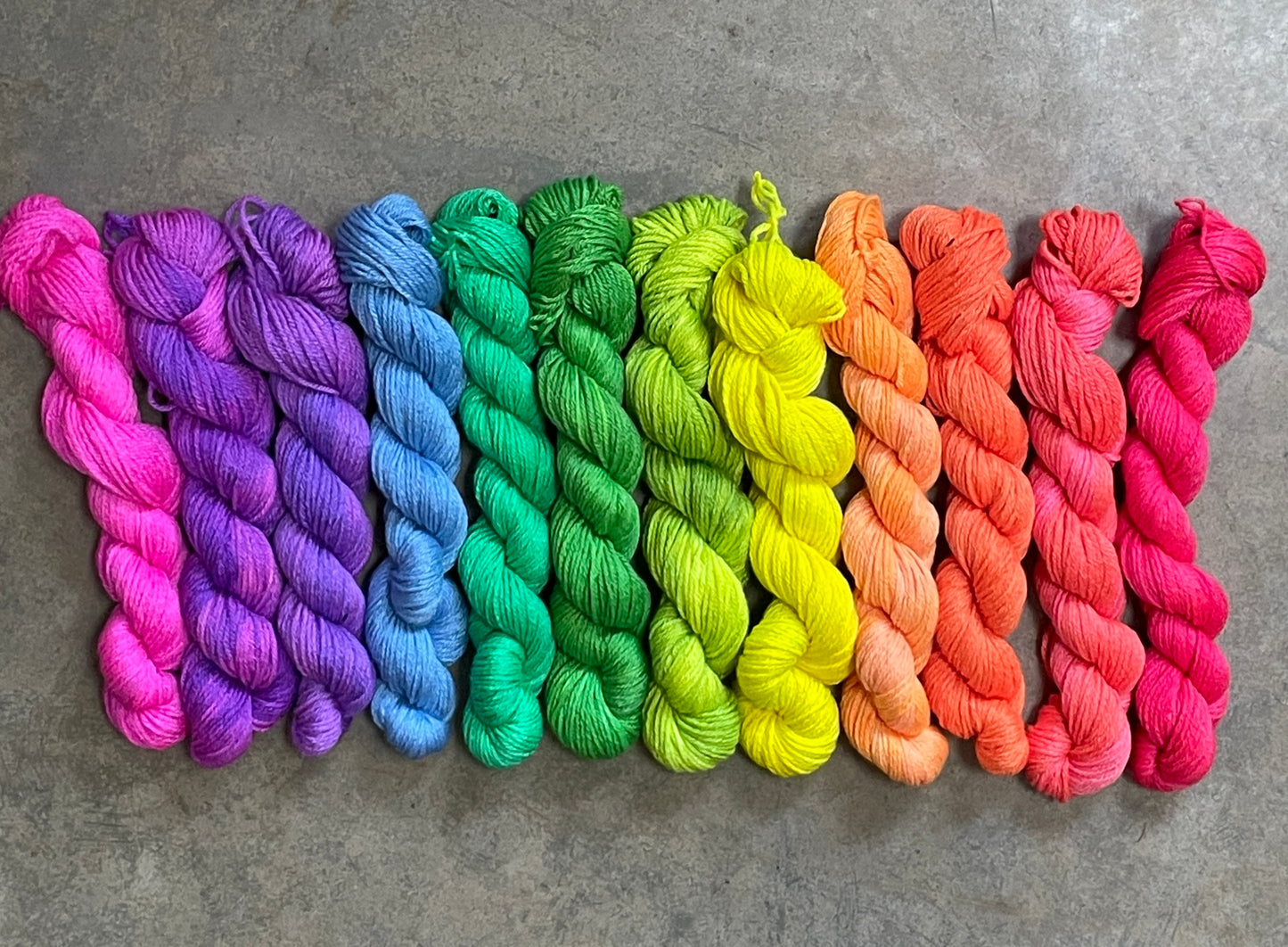 A Neon Rainbow - 12 skein redye Kit