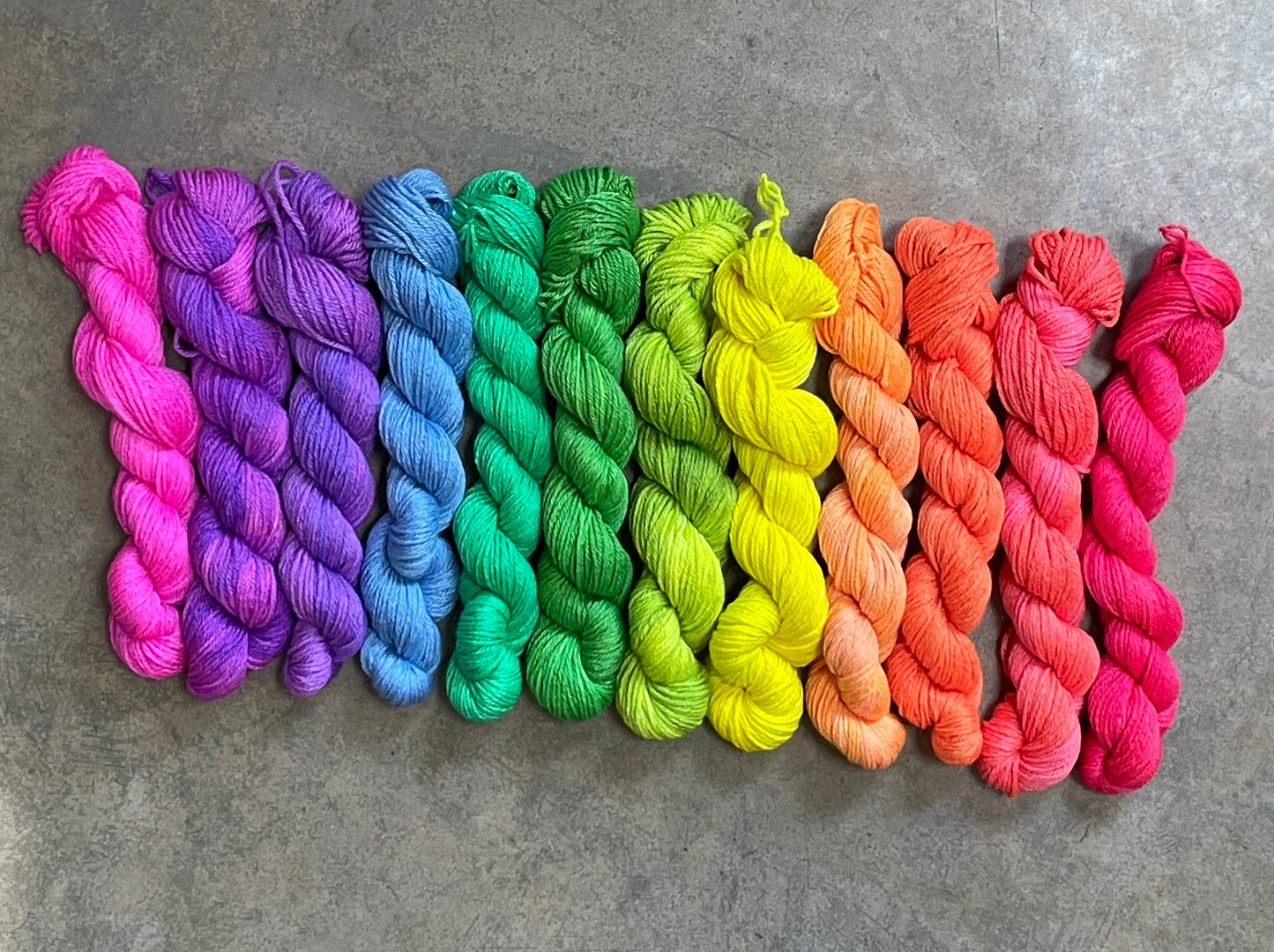 A Neon Rainbow - 12 skein redye Kit